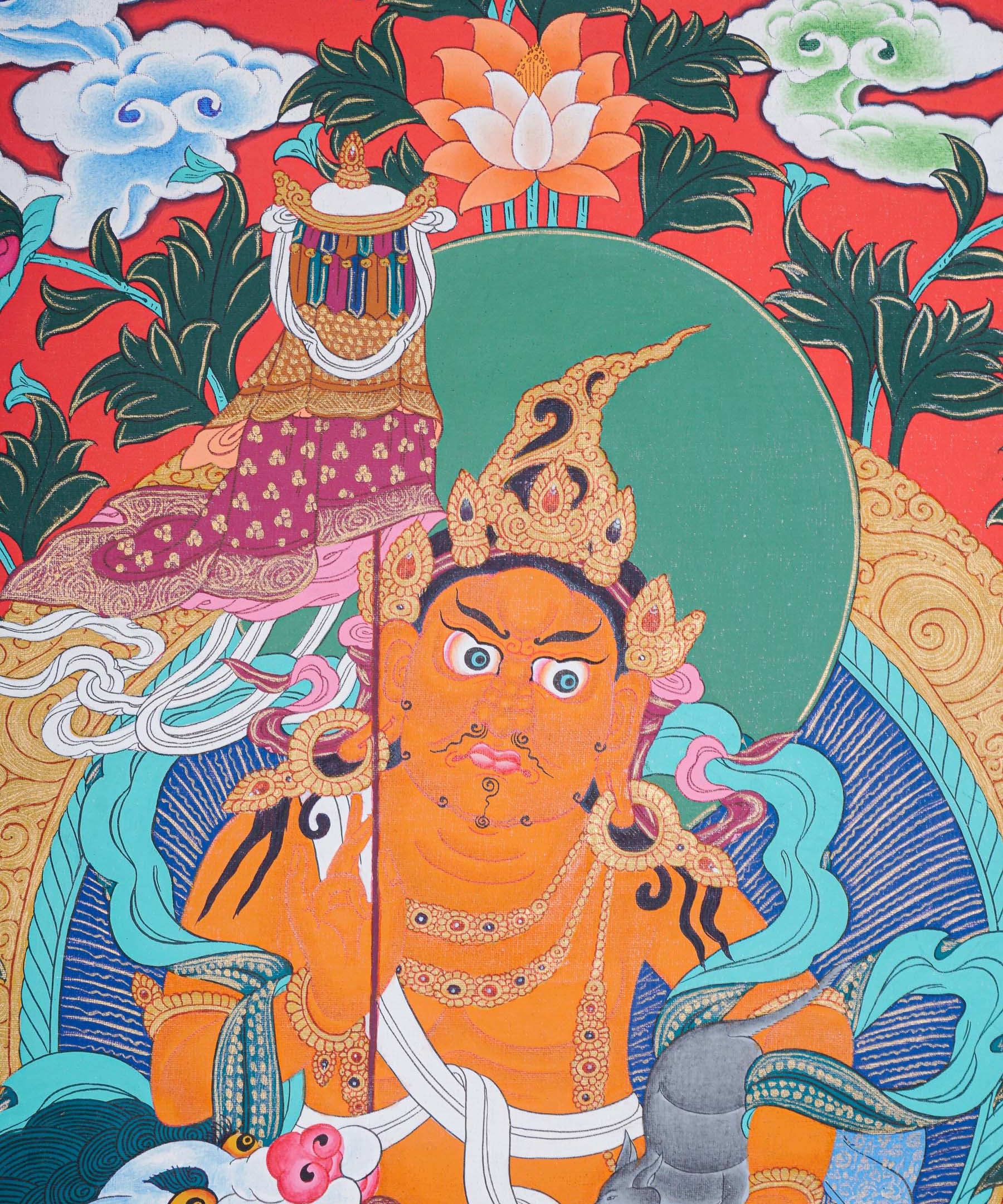 Singha Zambala Thangka Painting - Tibetan Art