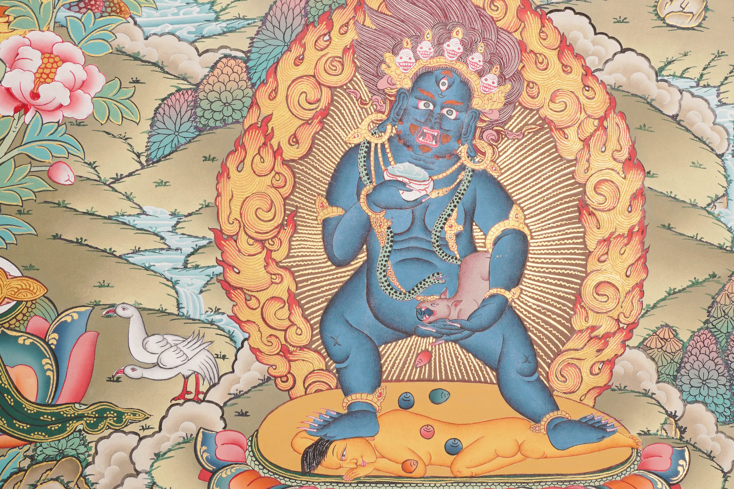 Tesro 5 Zambala Thangka - Tibetan Buddhist Painting