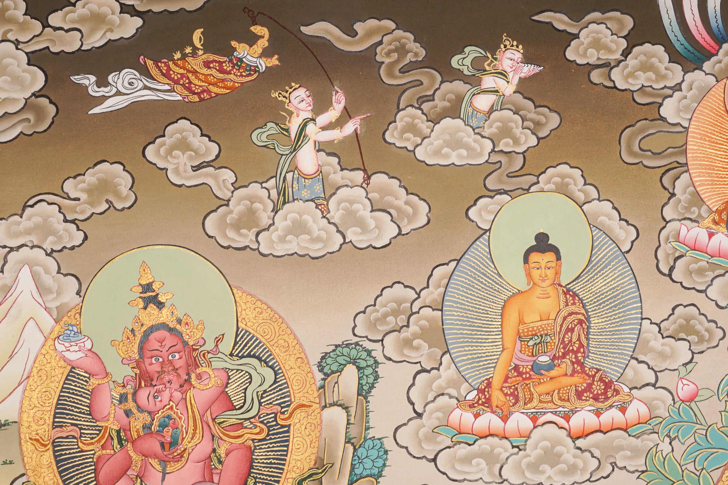 Tesro 5 Zambala Thangka - Tibetan Buddhist Painting