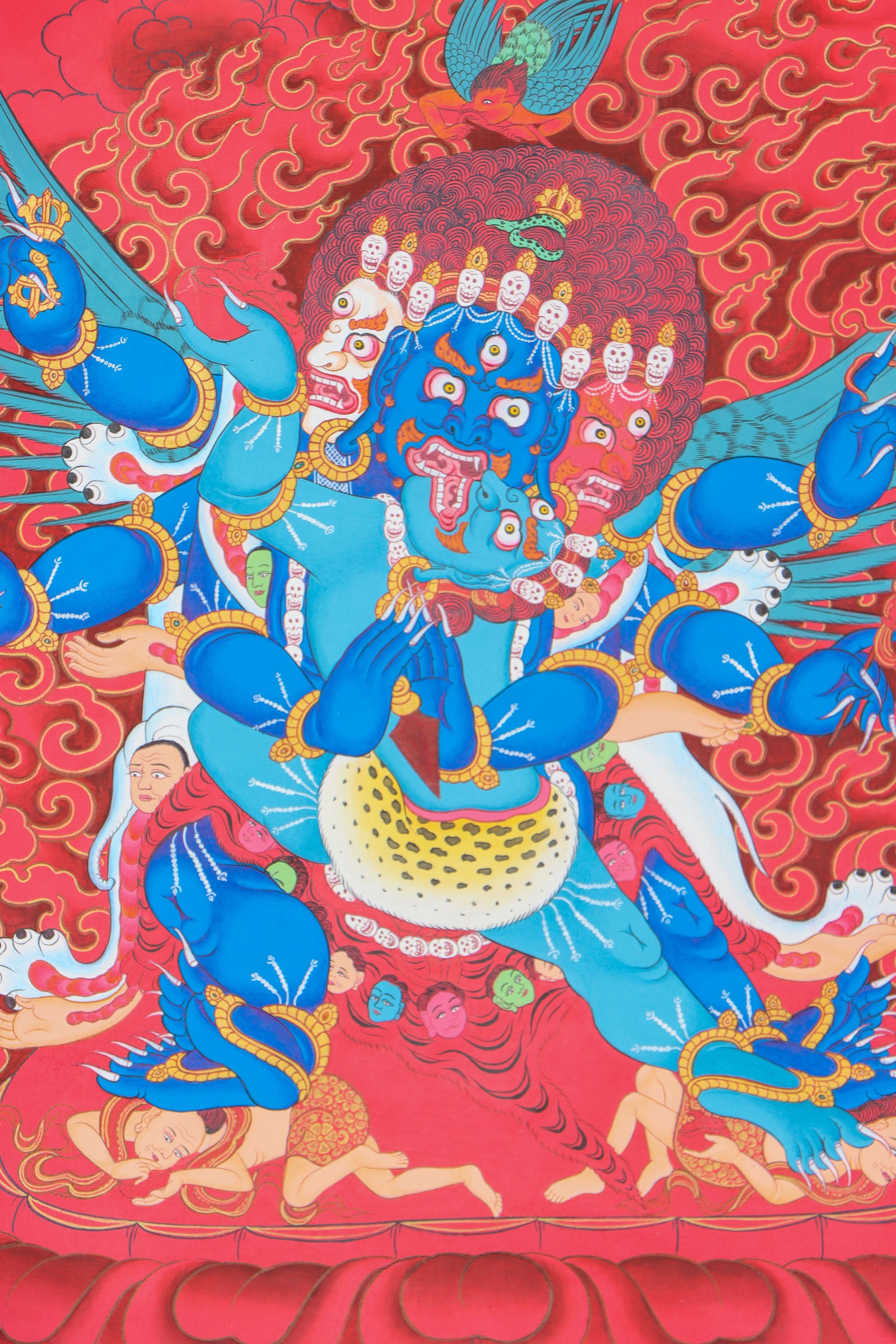 Vajrakilaya Brocade Thangka Painting for devotion, meditation, and ritualistic ceremonies.