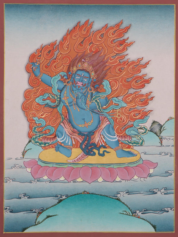 Vajrapani  Thangka Painting on canvas for protection of Dharma