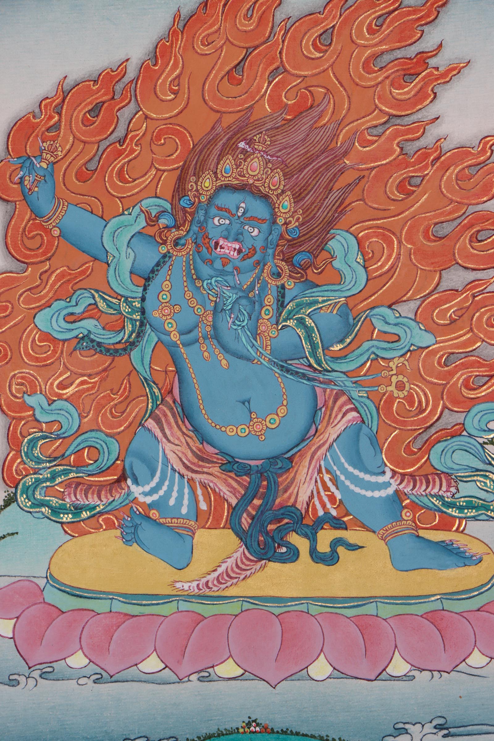 Vajrapani  Thangka Painting on canvas for protection of Dharma
