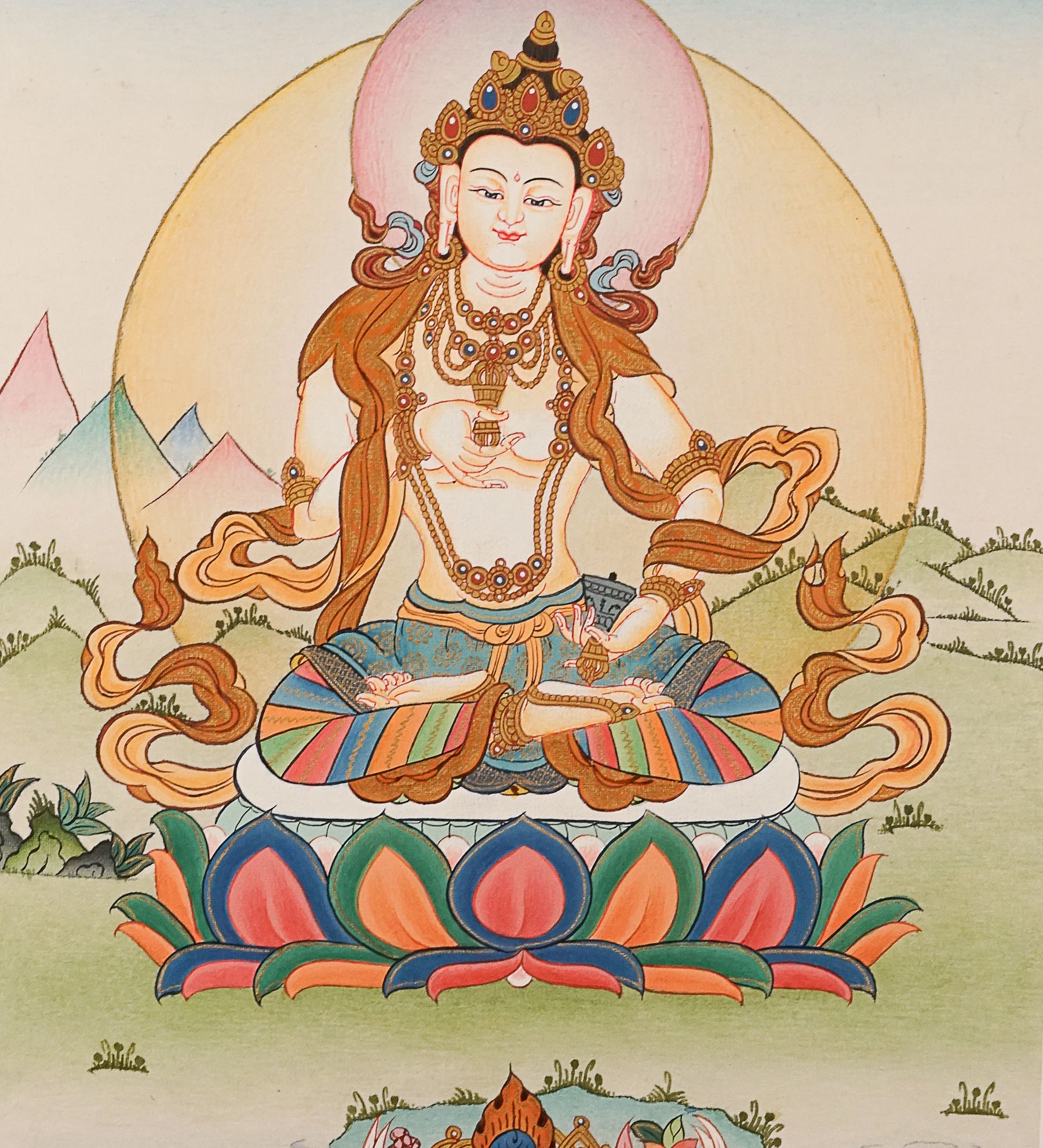 Vajrasattva Thangka Painting for spirituality.