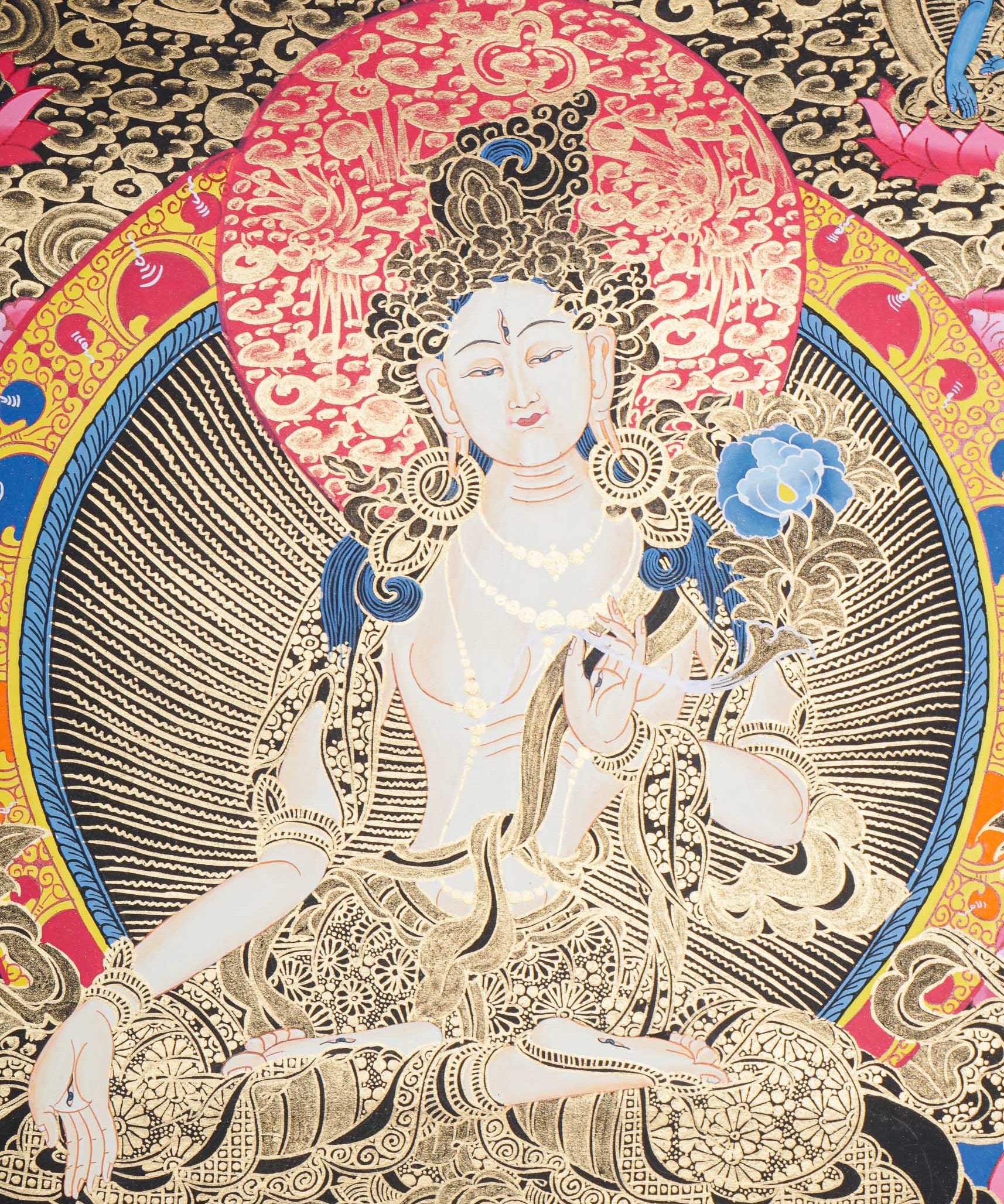 White Tara Thangka - Tibetan Painting