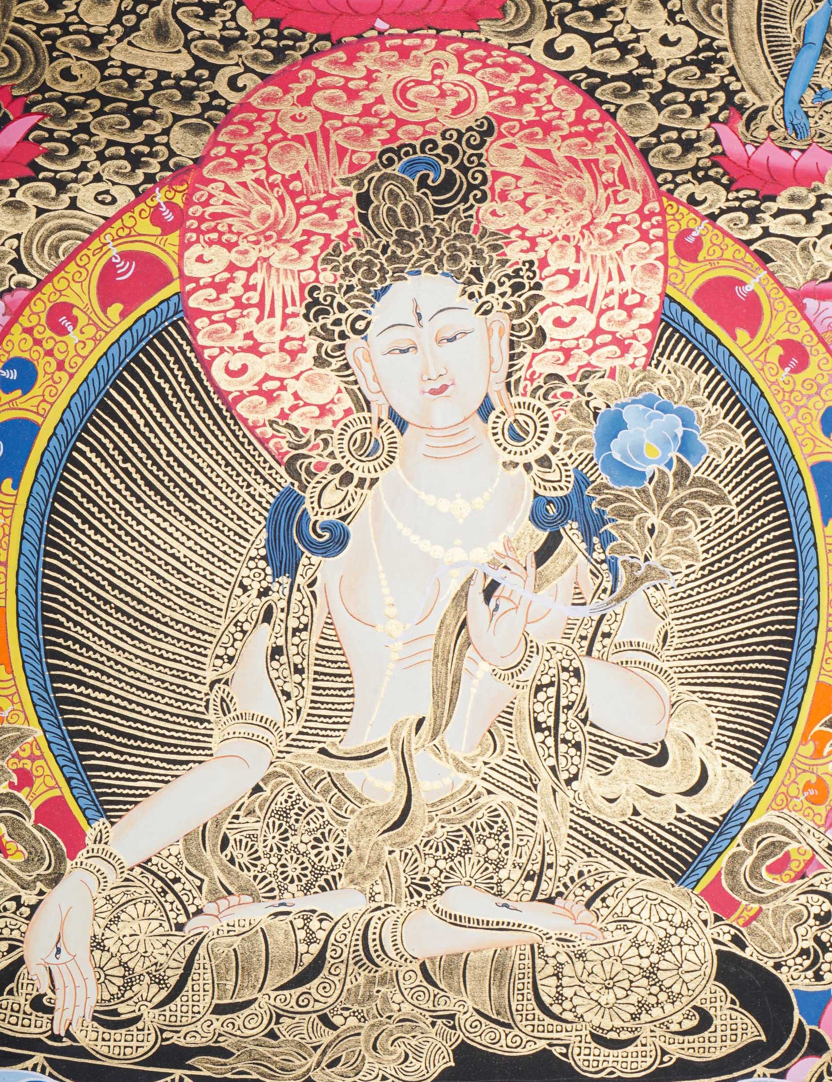 White Tara Thangka - Tibetan Painting