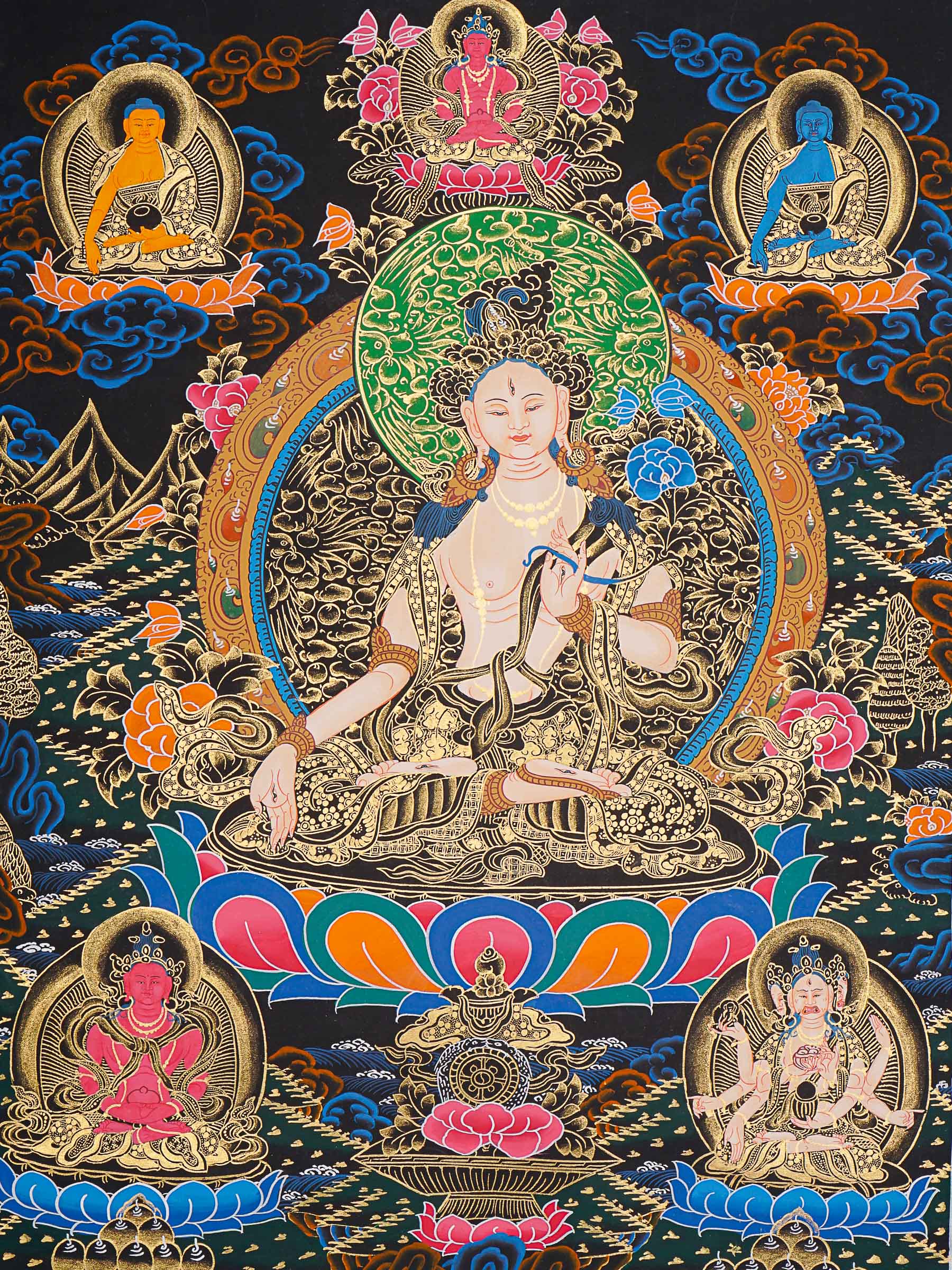 White Tara Thangka - Tibetan Painting