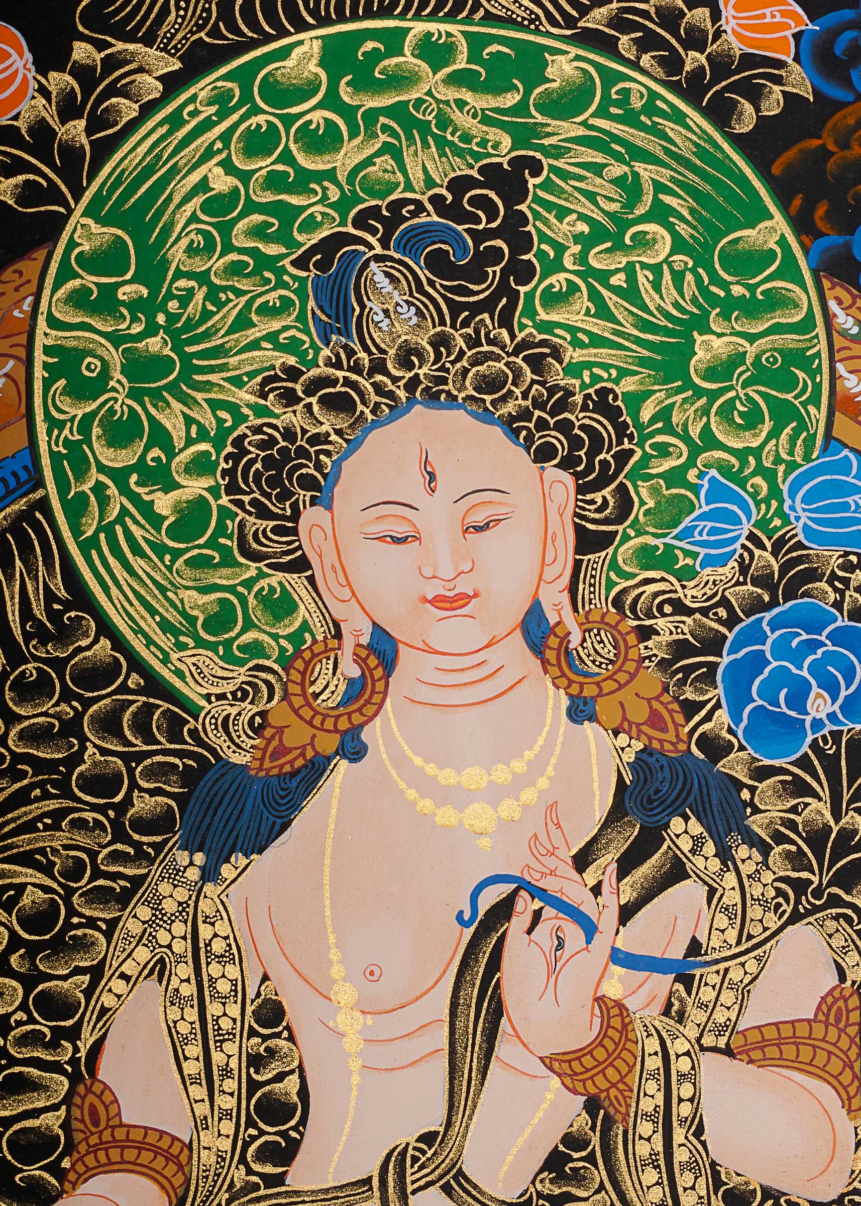 White Tara Thangka - Tibetan Painting