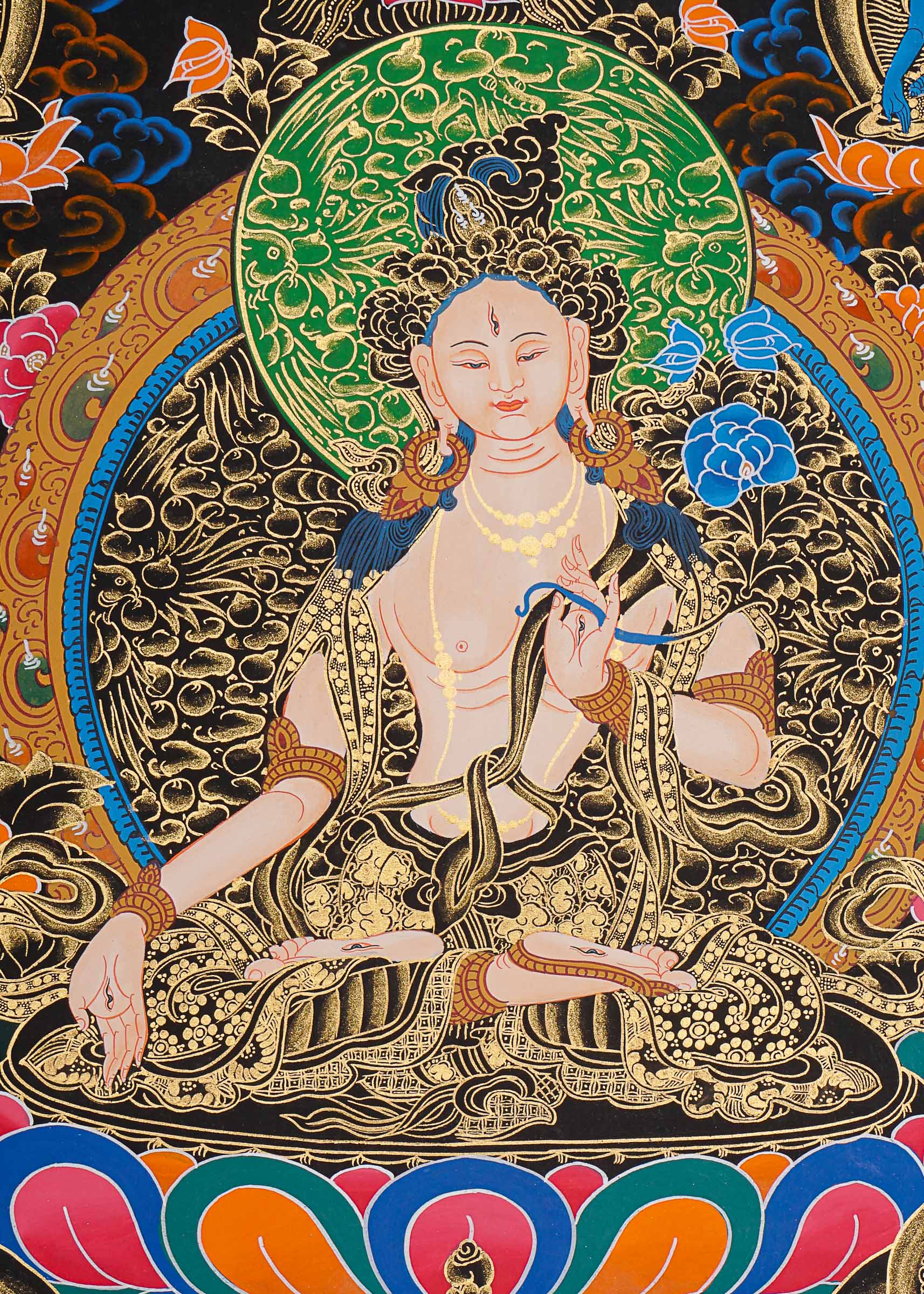 White Tara Thangka - Tibetan Painting