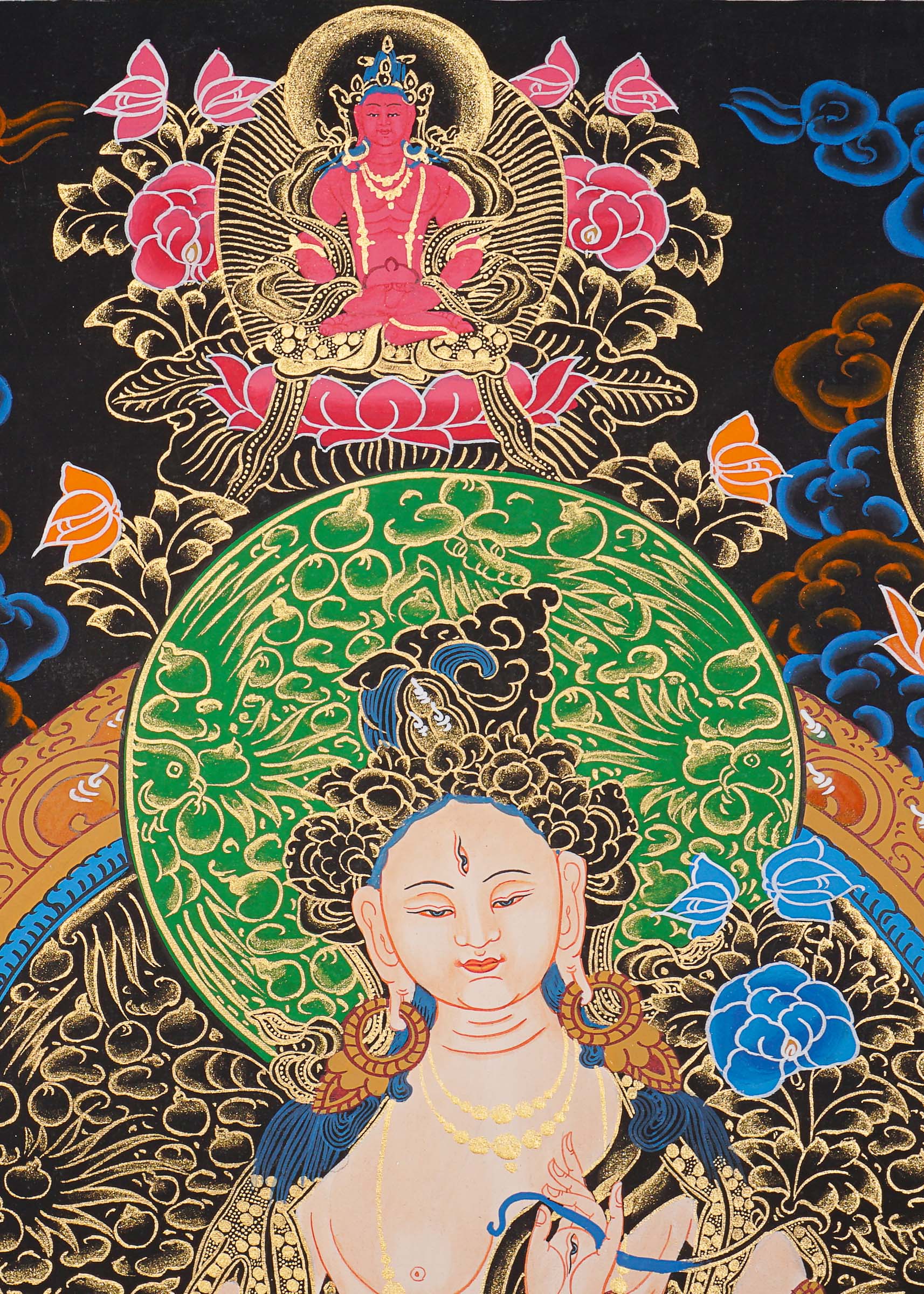 White Tara Thangka - Tibetan Painting