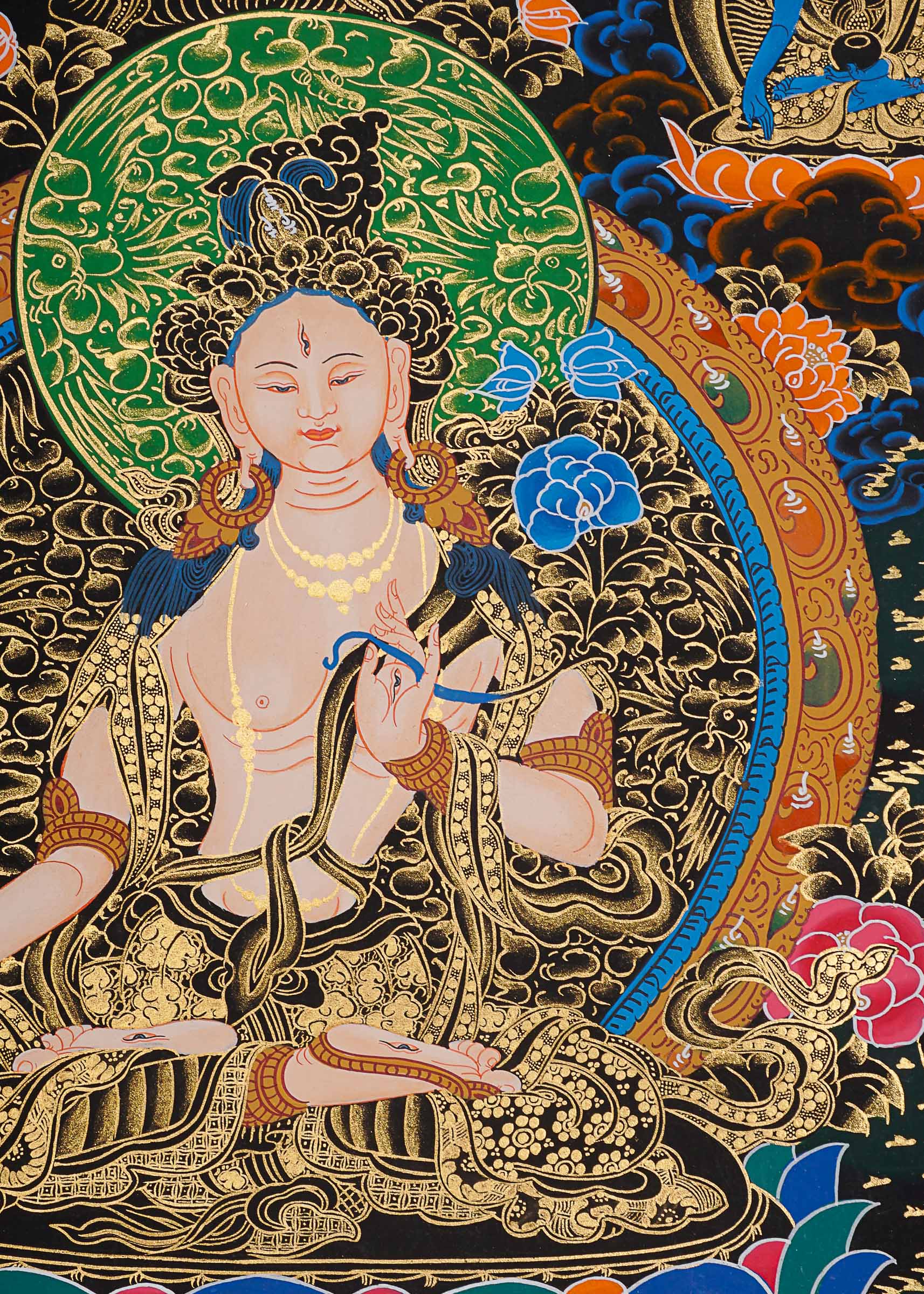 White Tara Thangka - Tibetan Painting
