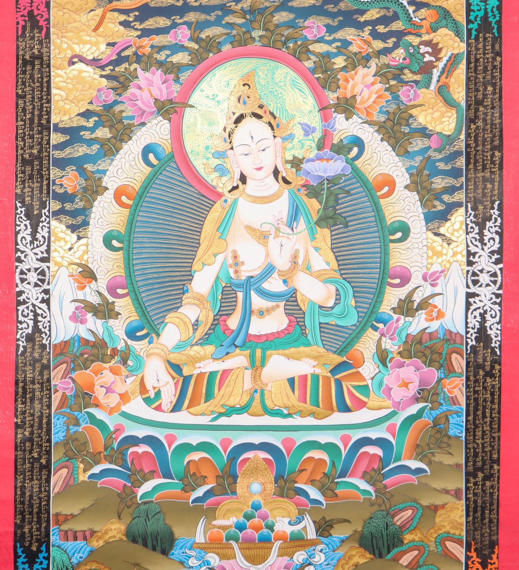 White Tara Thangka for meditation and enlightment.