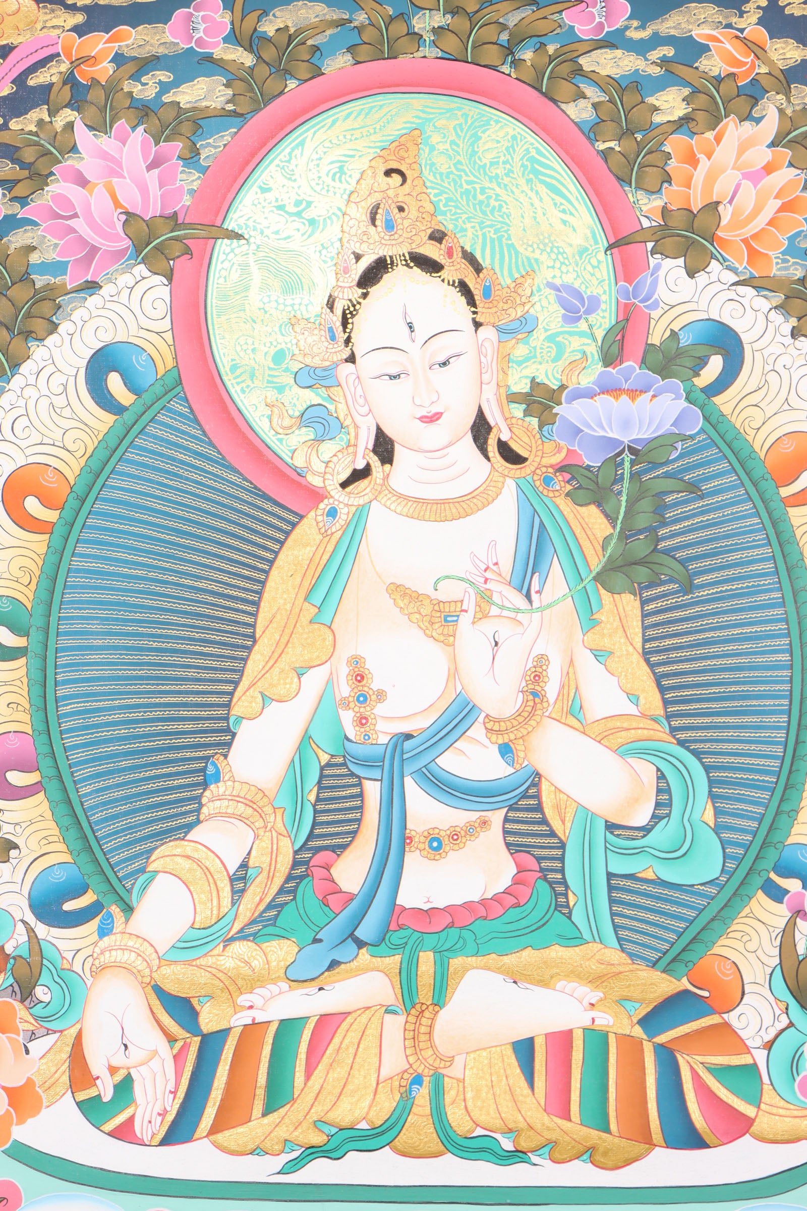 White Tara Thangka for meditation and enlightment.