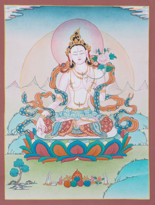 High Quality White Tara Thangka - Himalayas Shop