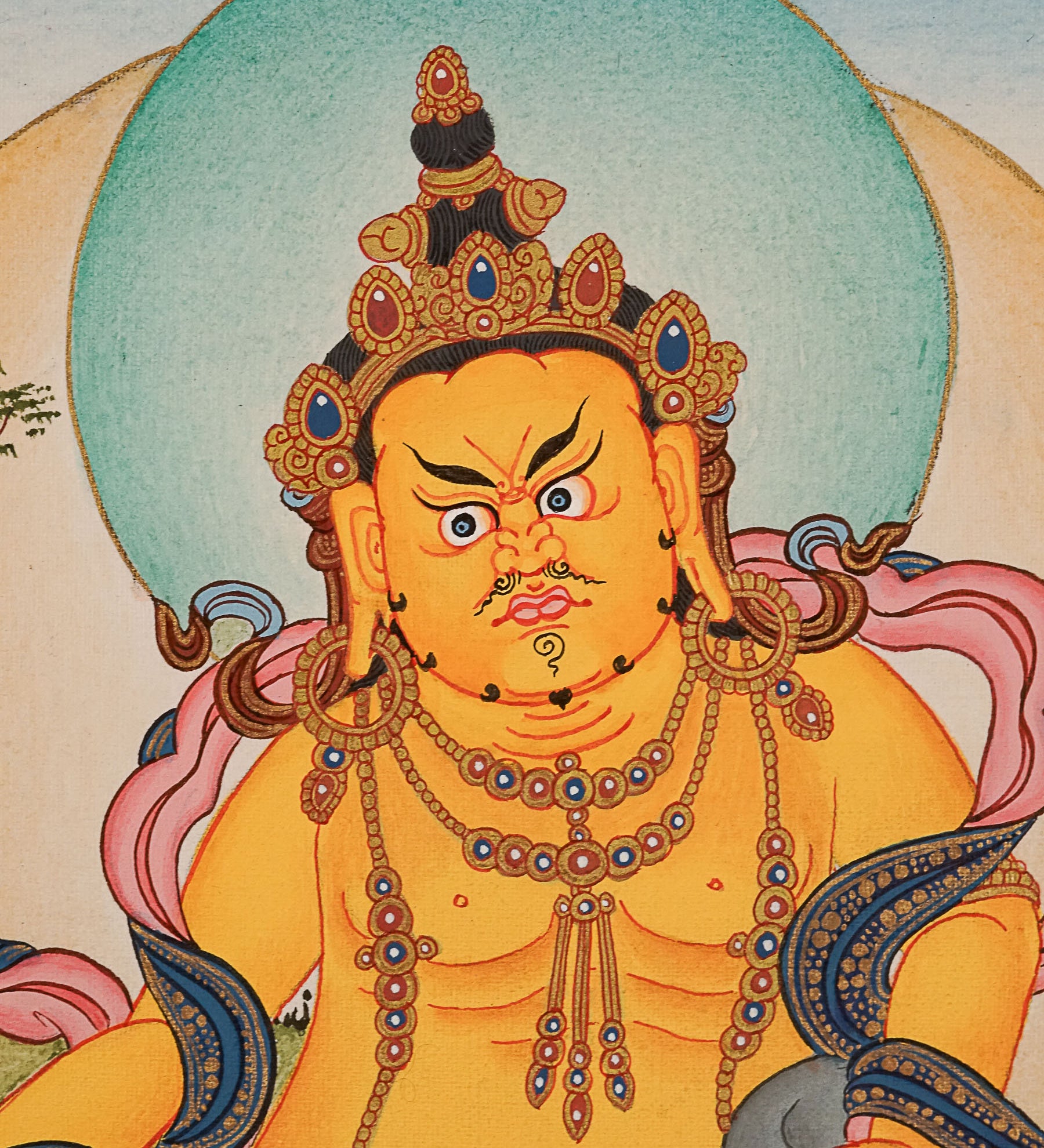 Zambala Thangka Painting for wall hanging decor.