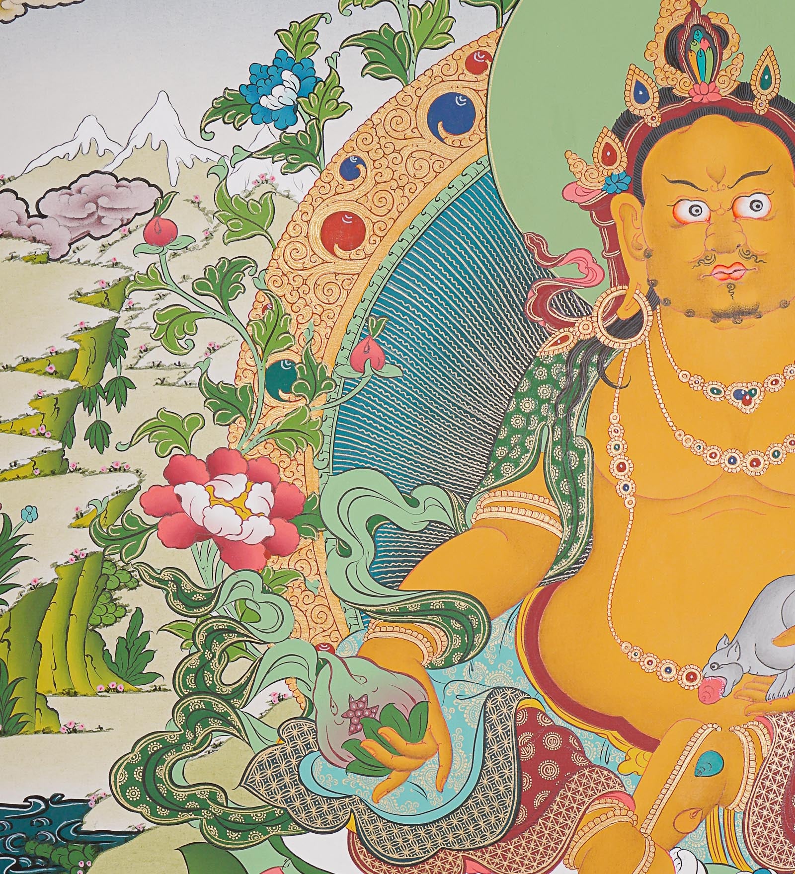 Zambala Thangka Painting - God of Wealth