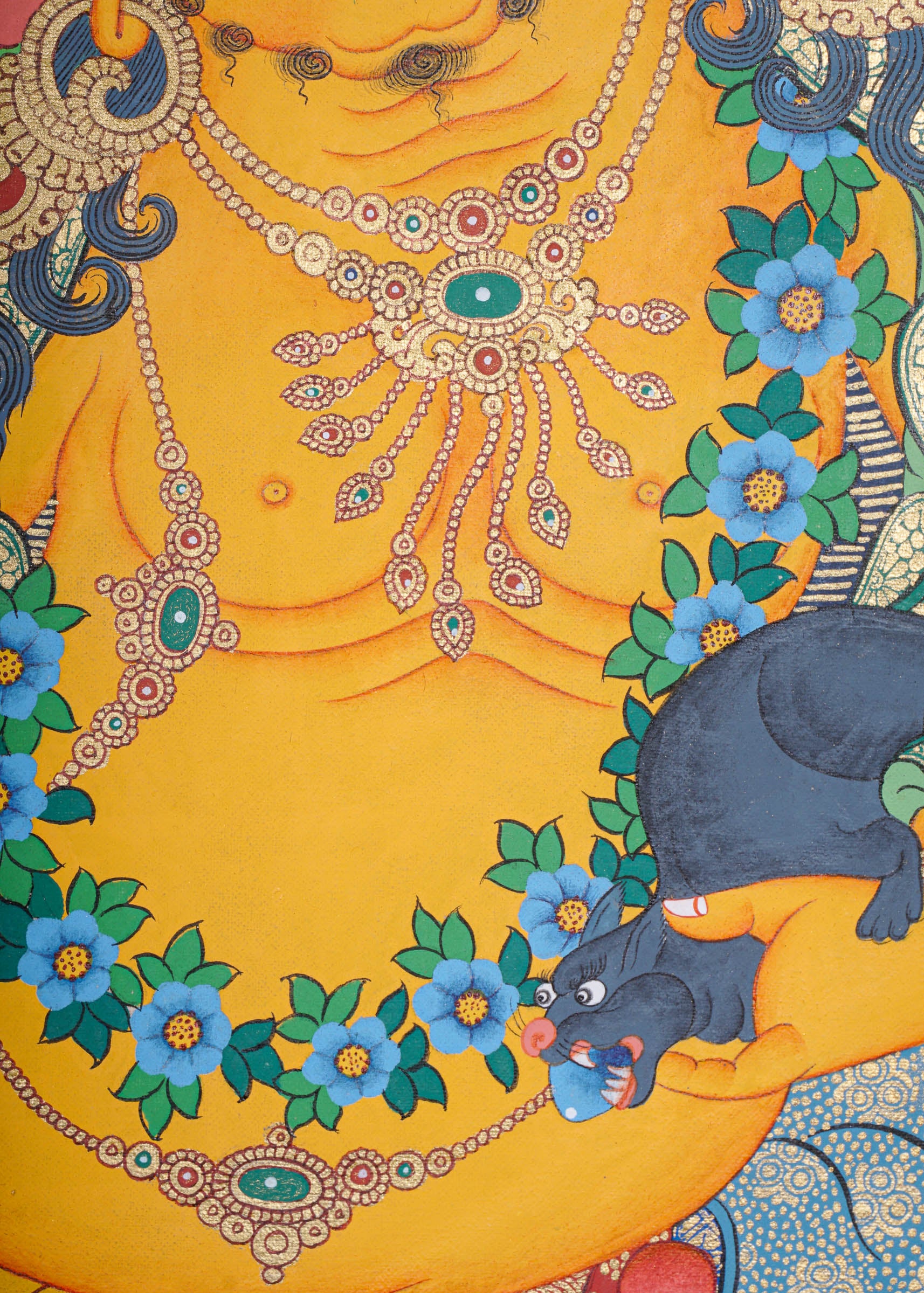 Zambala Thangka Painting  - Wealth Deity