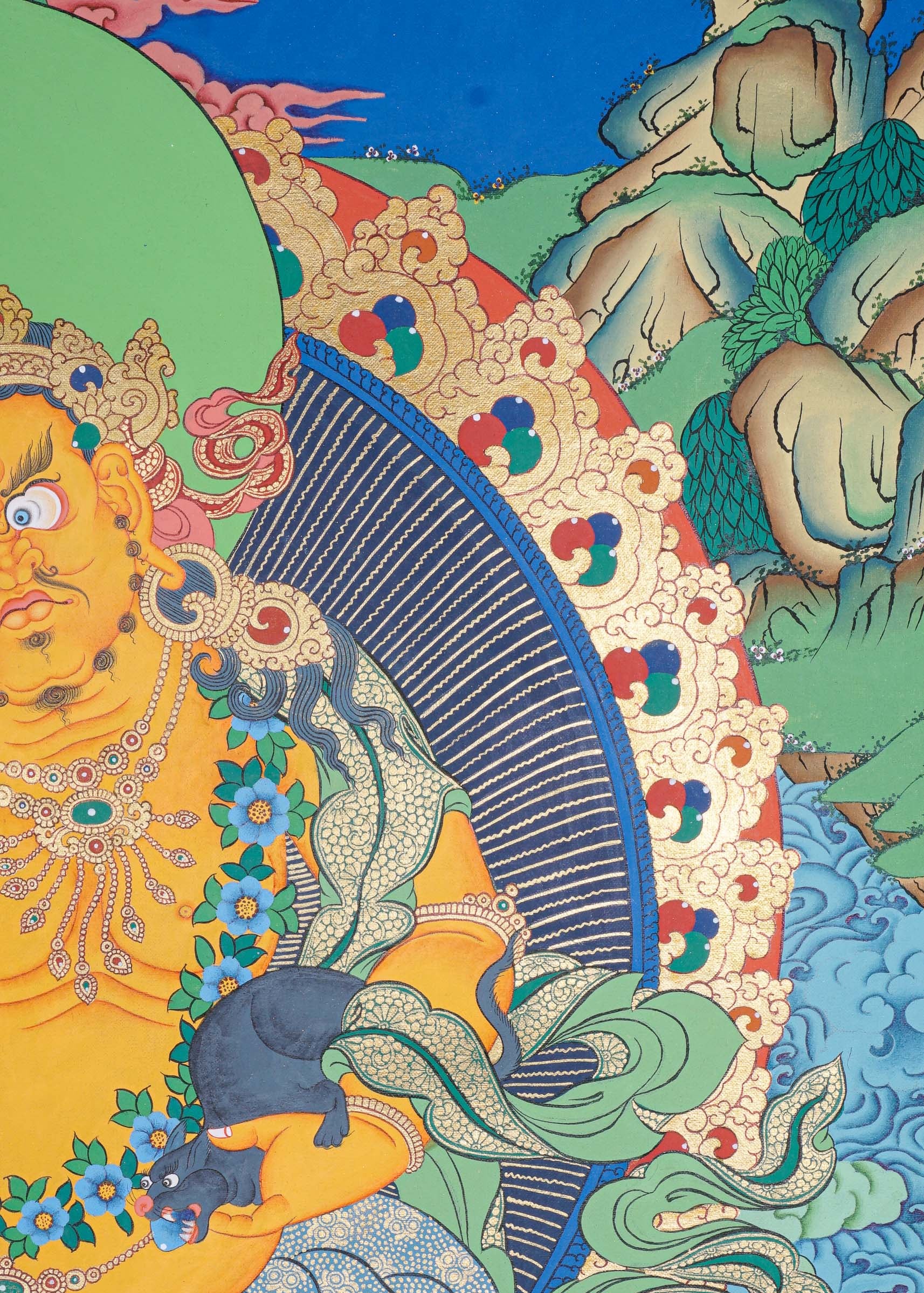 Zambala Thangka Painting - Wealth Deity