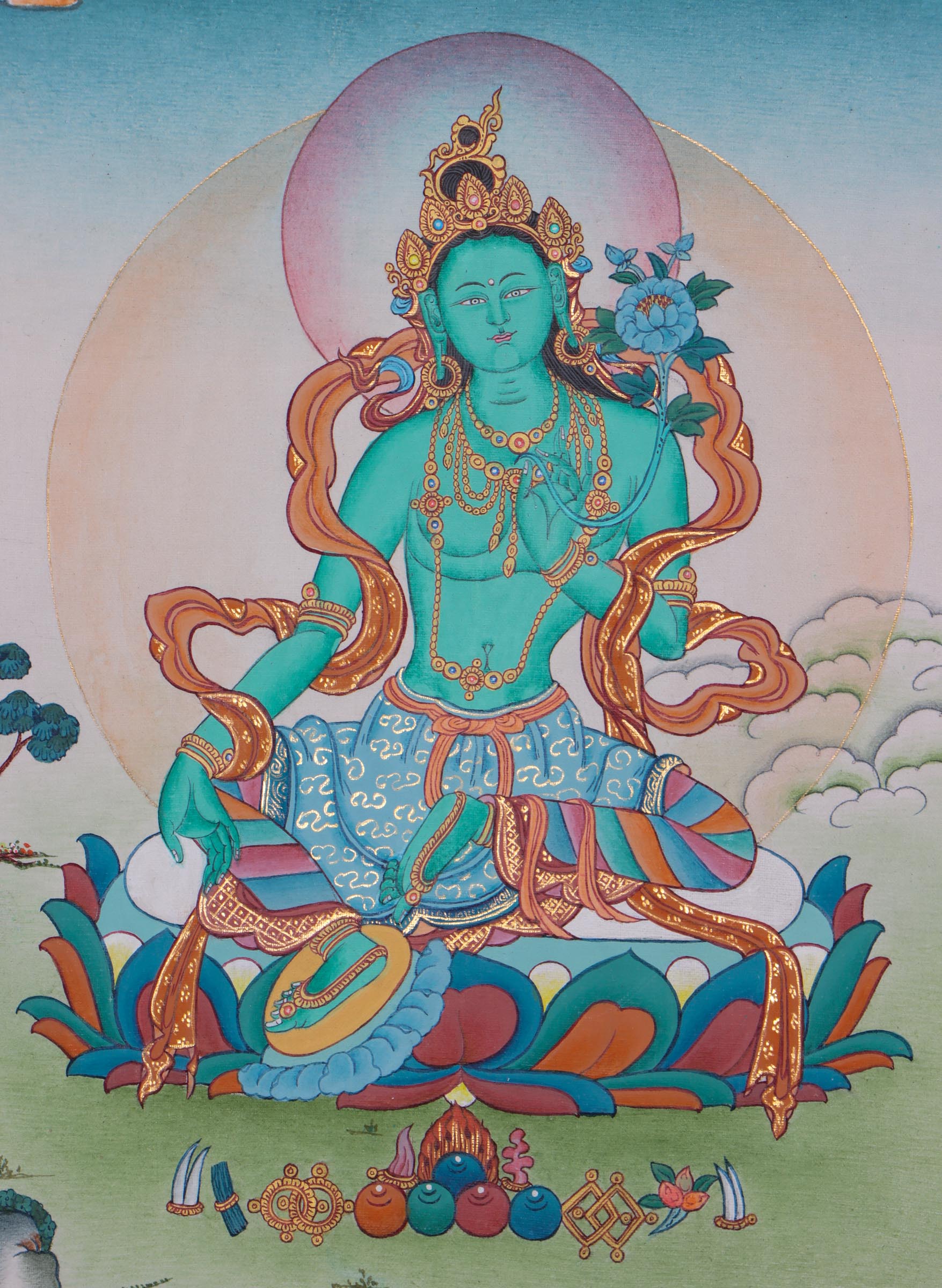Green Tara Thangka Painting for healing | Special Thangka art for Tara practitioner