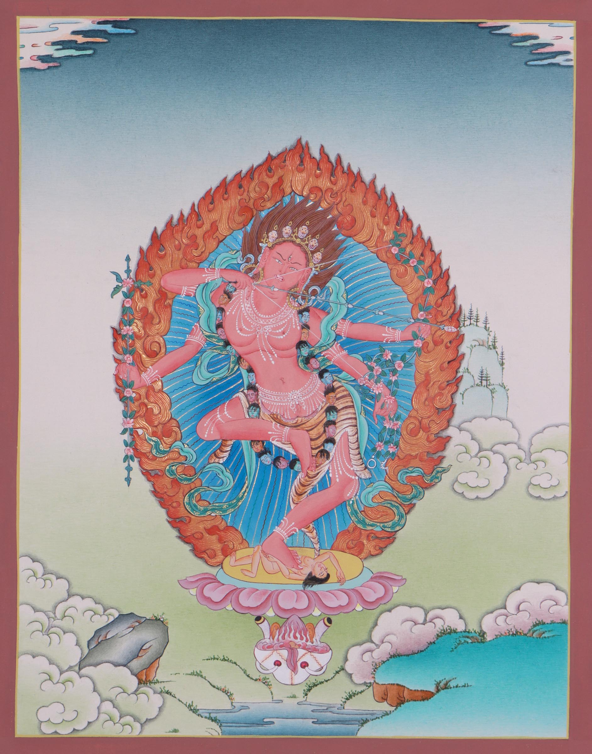 Red Kurukulle Thangka Painting 