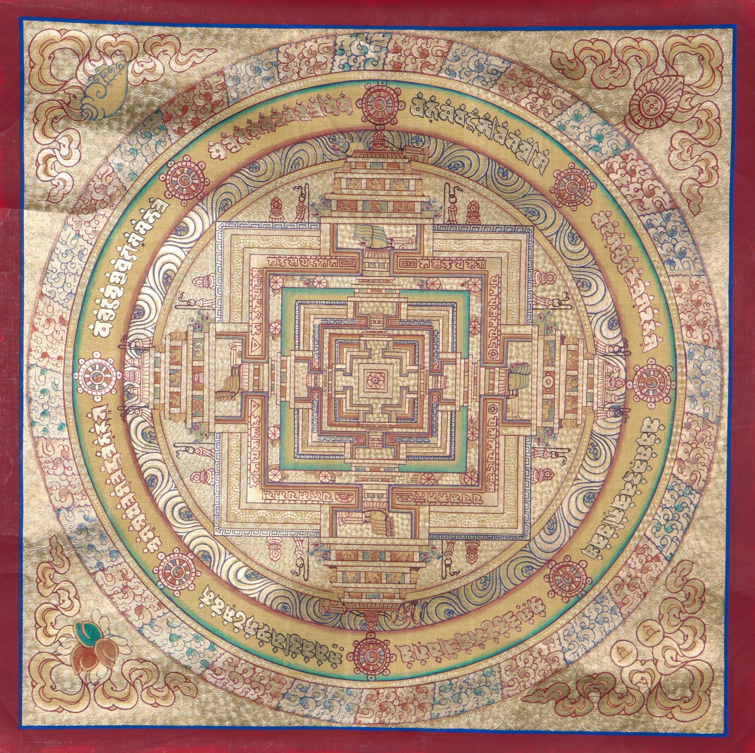  Kalachakra Mantra Mandala Thangka for meditation alter.