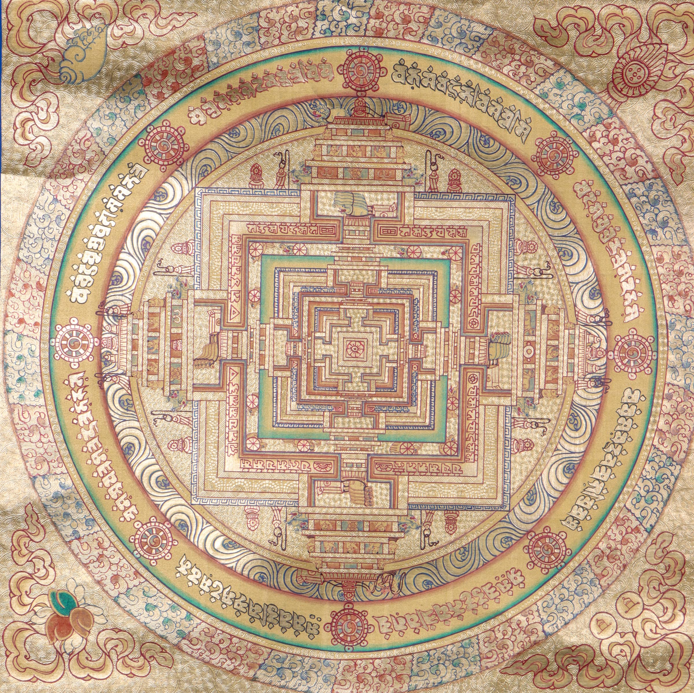 Kalachakra Mantra Mandala Thangka for meditation alter.