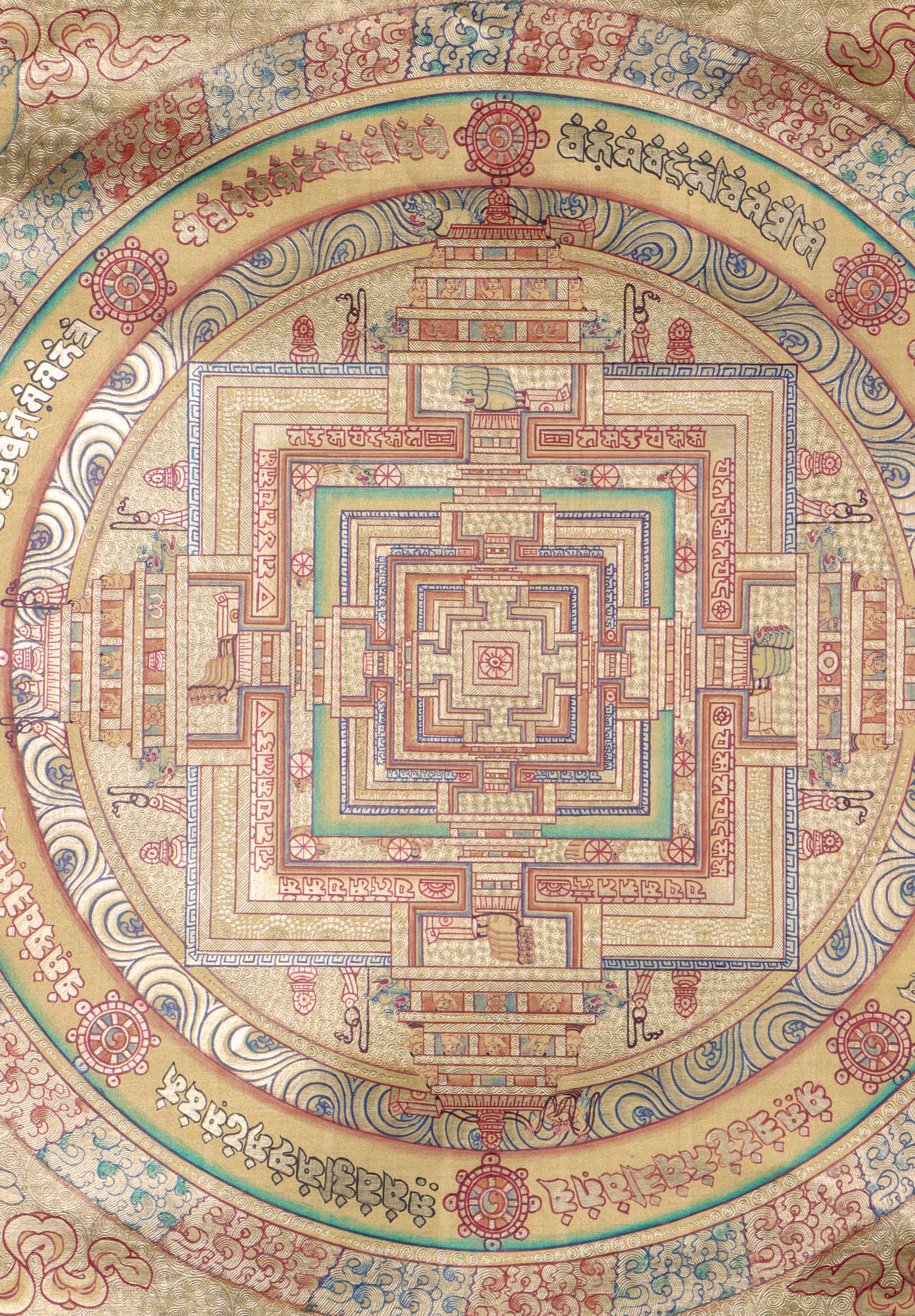 Kalachakra Mantra Mandala Thangka for meditation alter.