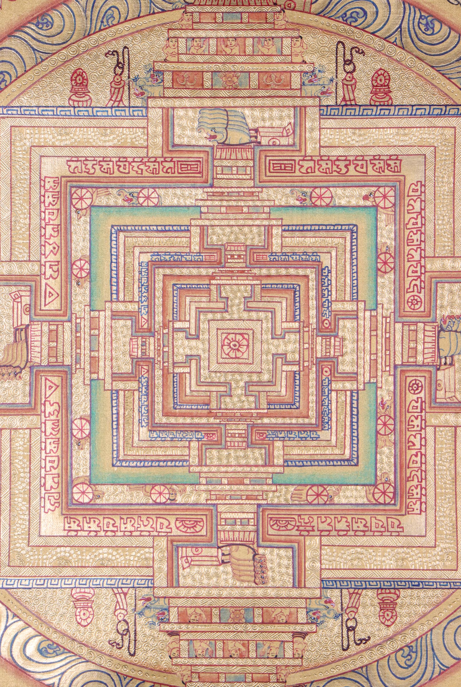 Kalachakra Mantra Mandala Thangka for meditation alter.