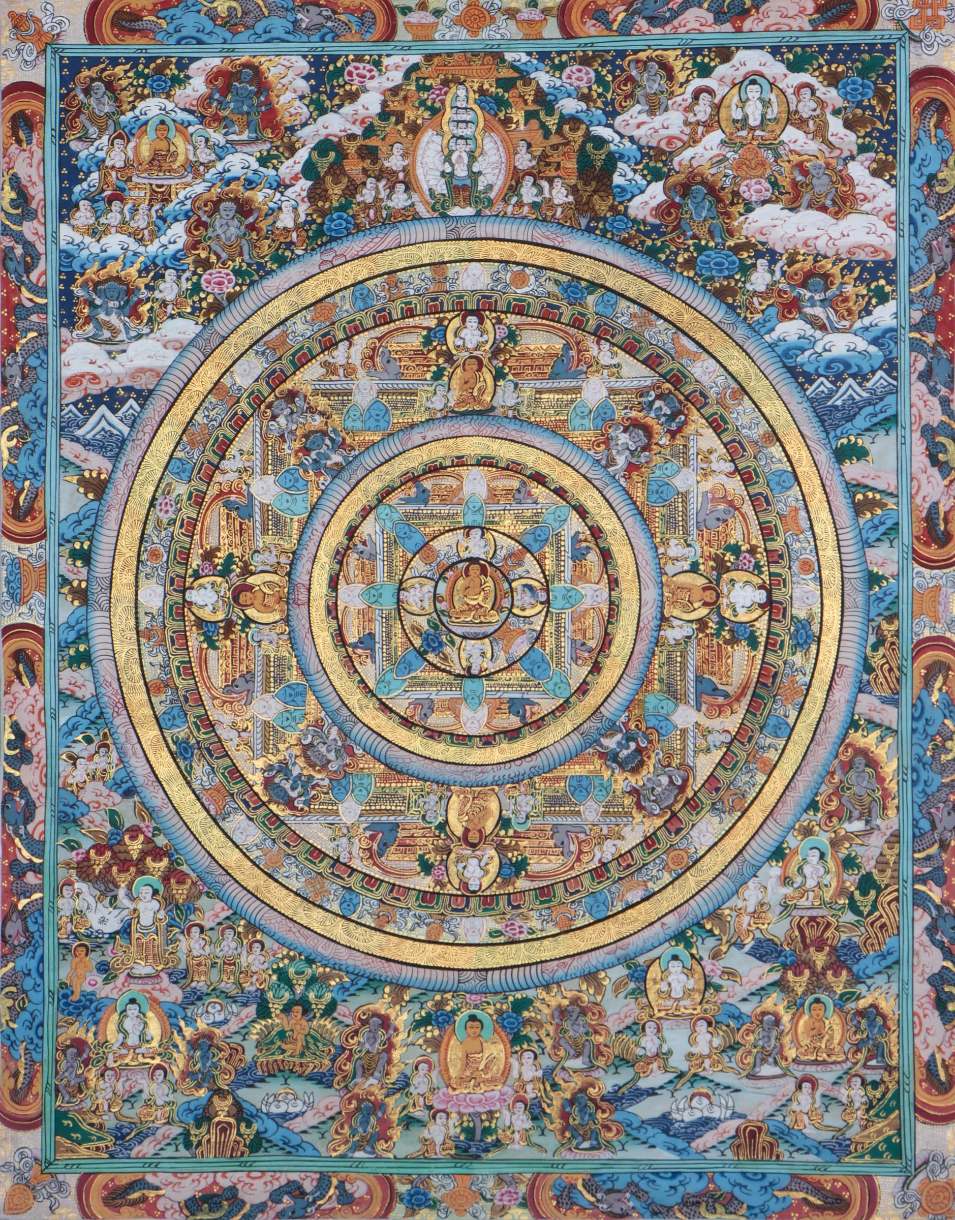 Buddha Mandala Thangka Painting on cotton canvas
