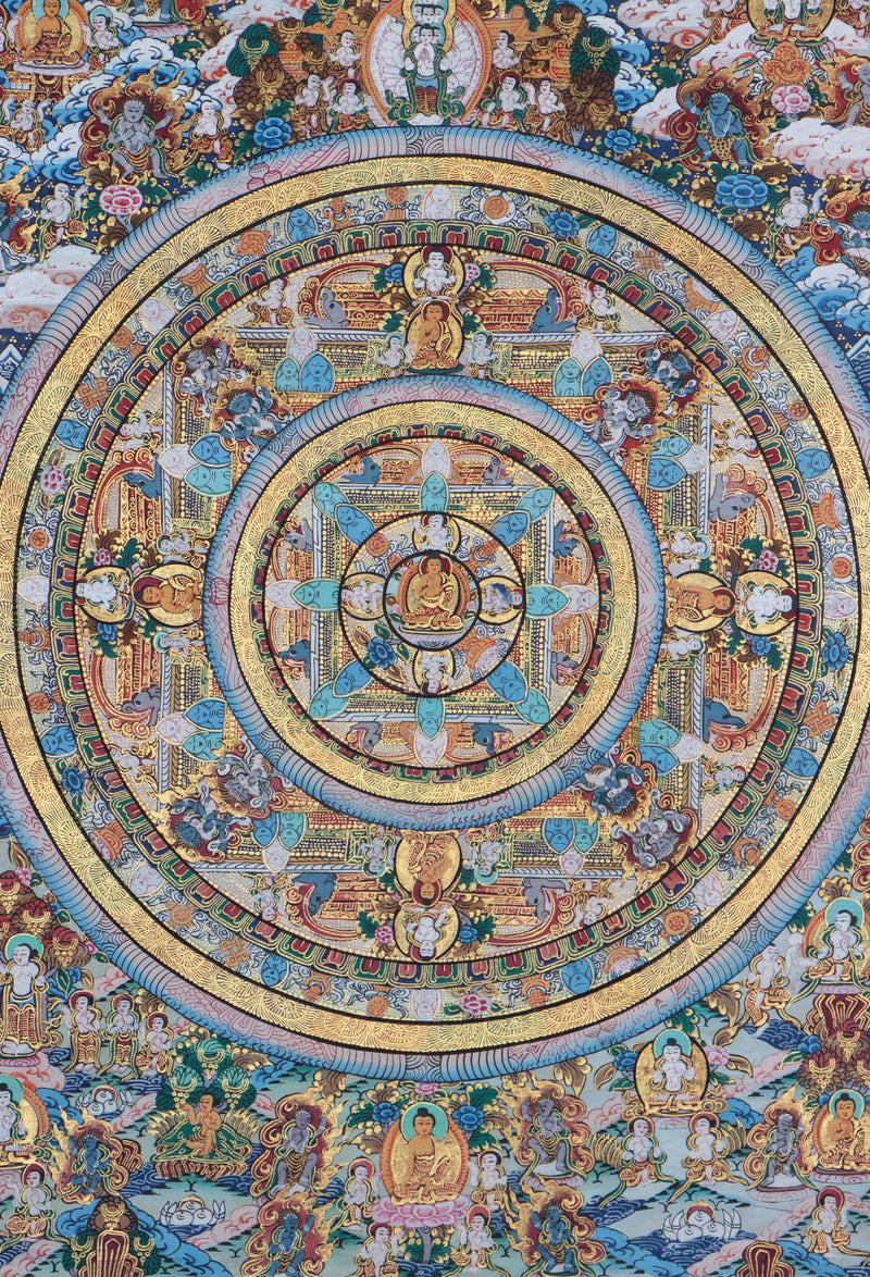 Buddha Mandala Thangka Painting on cotton canvas