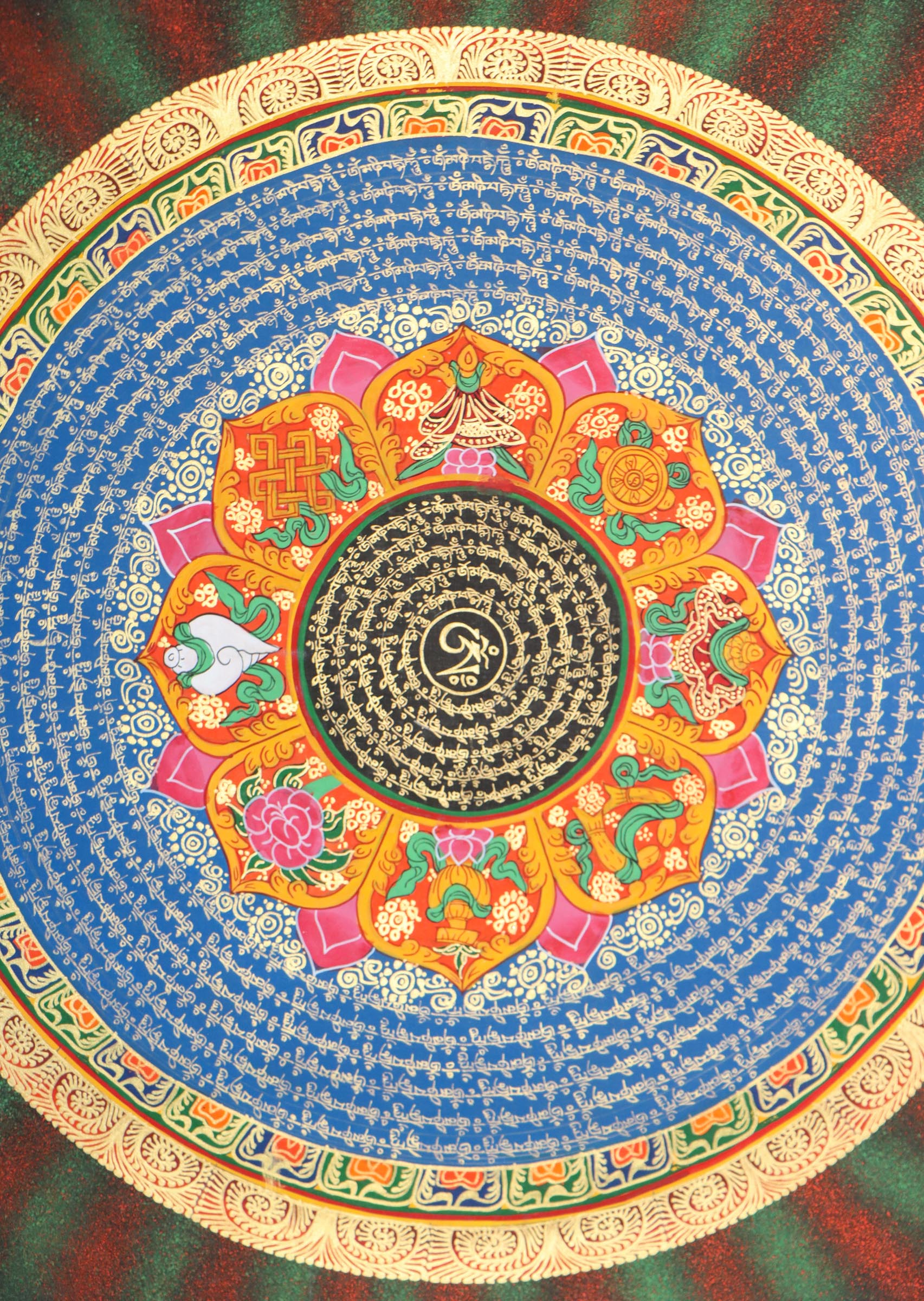 Mantra Mandala Thangka for mini altar spaces.