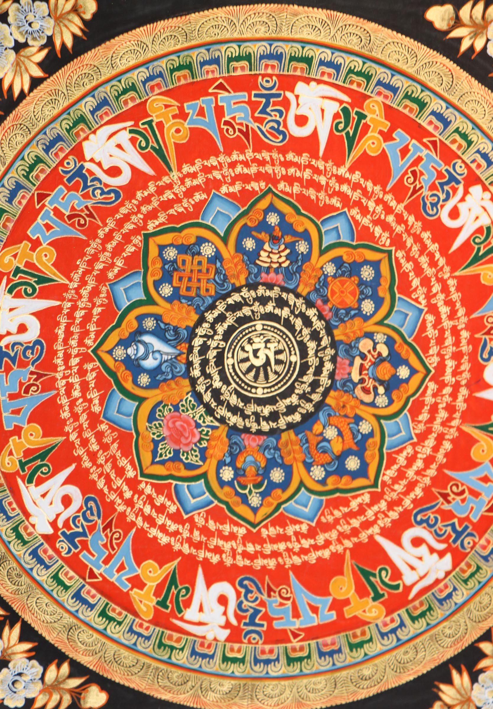 Mantra Mandala Thangka is used for spiritual practices.