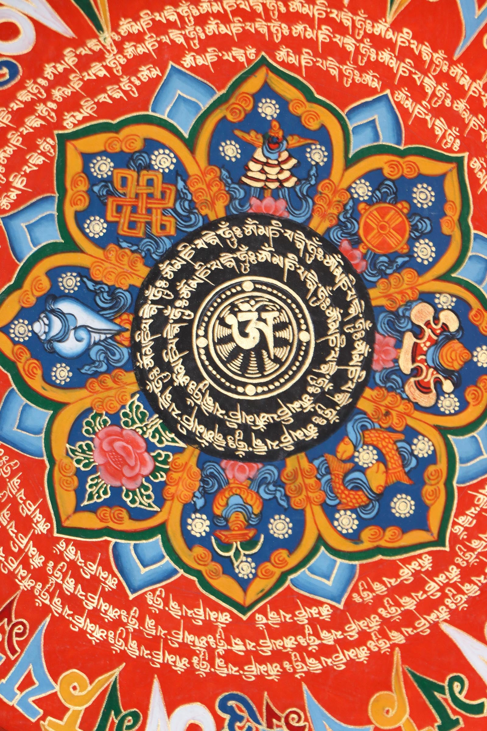 Mantra Mandala Thangka is used for spiritual practices.