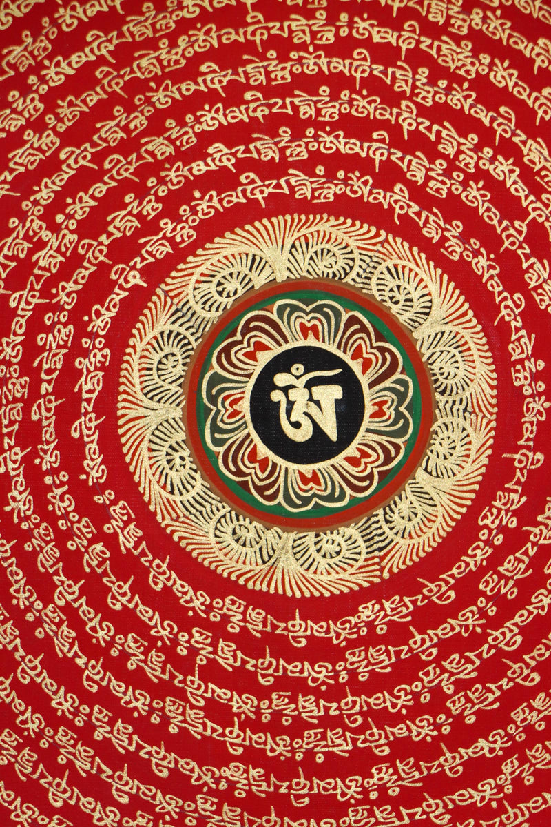 Mantra Mandala thangka for wall decor .