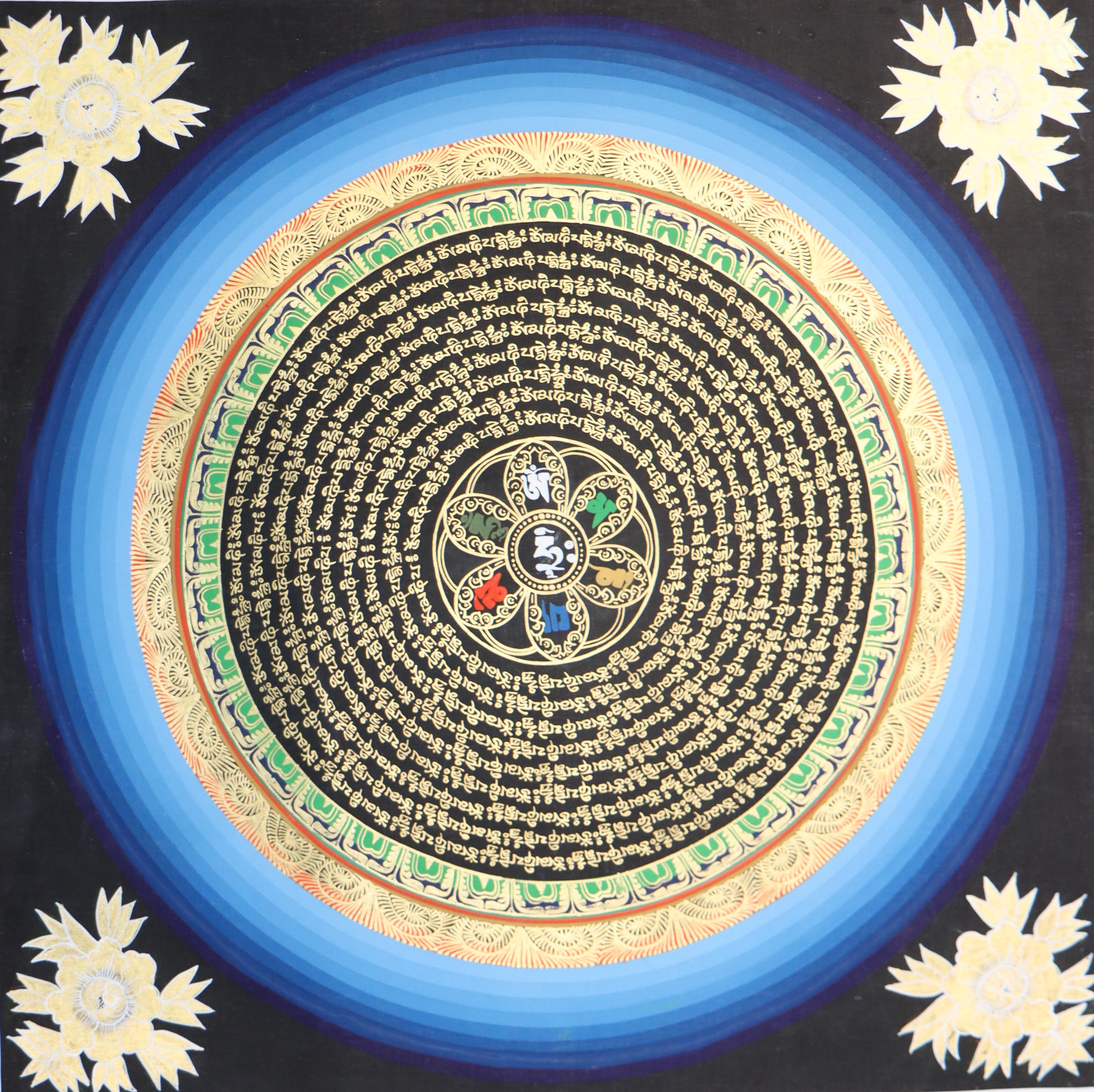 Mantra Mandala Thangka Painting is great for meditational decor.