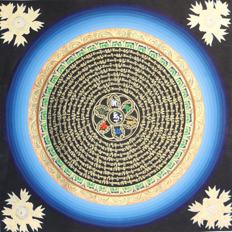 Mantra Mandala Thangka Painting is great for meditational decor.