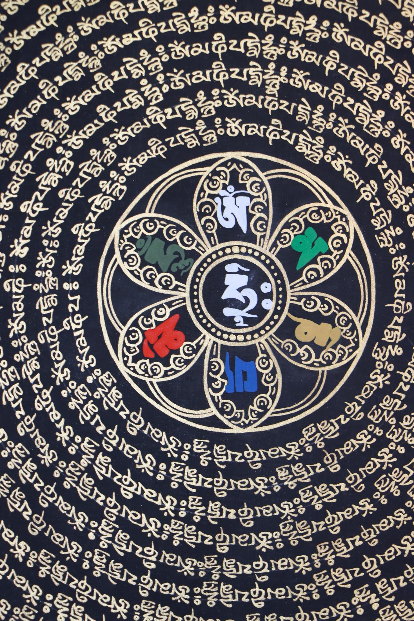 Mantra Mandala Thangka Painting is great for meditational decor.