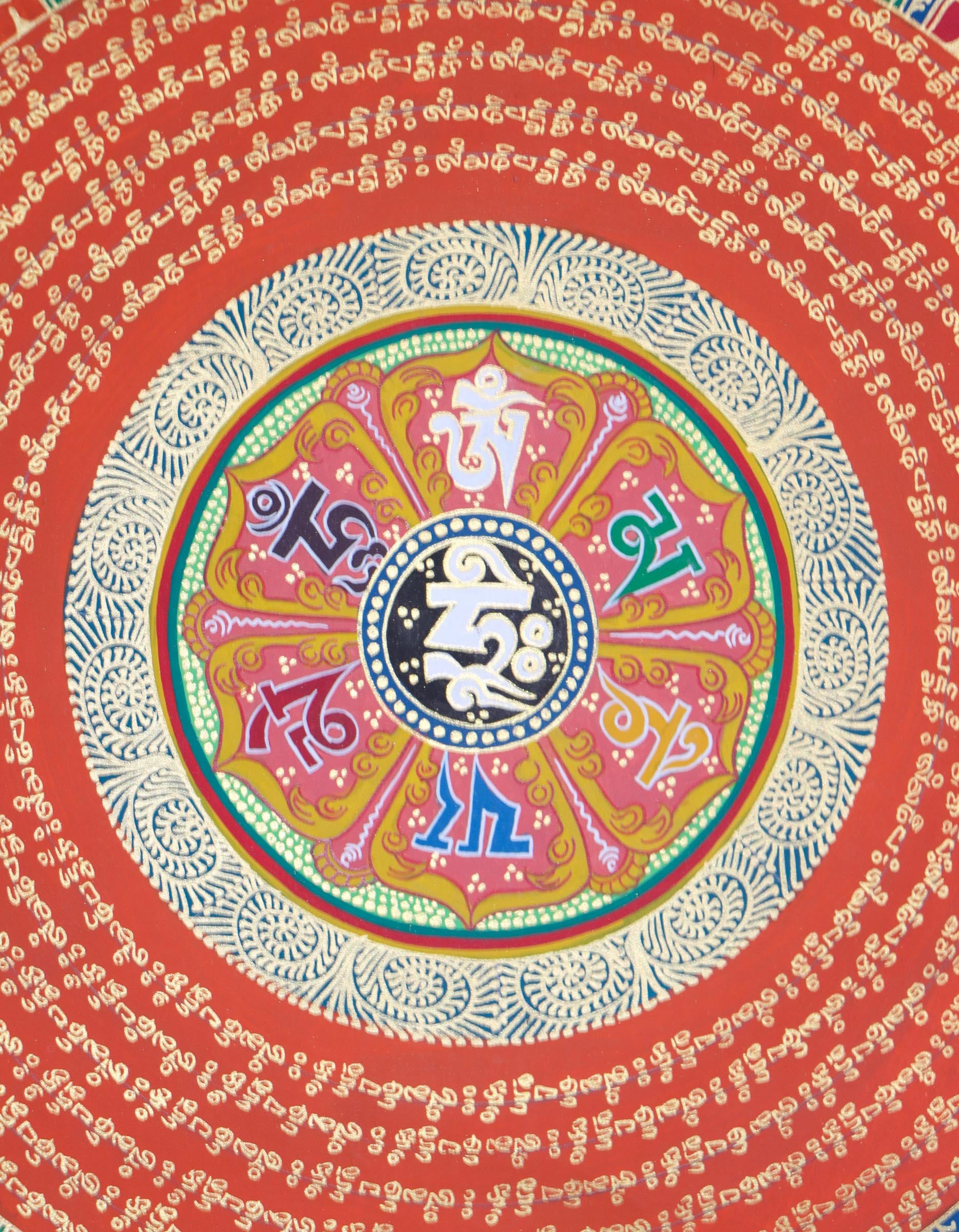 Mantra Mandala Thangka for positivity .