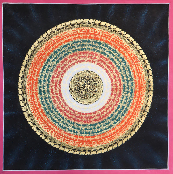 Mantra Mandala Thangka Painting is skillfully crafted using traditional techniques.