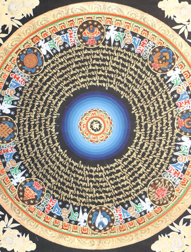Mantra Mandala Thangka for meditation and spiritual practice .