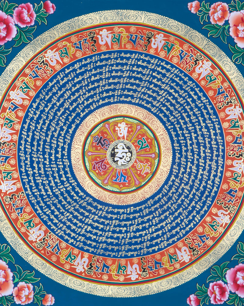Mantra Mandala Thangka for Meditation .