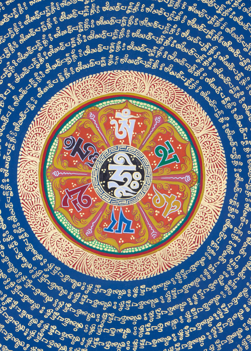 Mantra Mandala Thangka for Meditation .