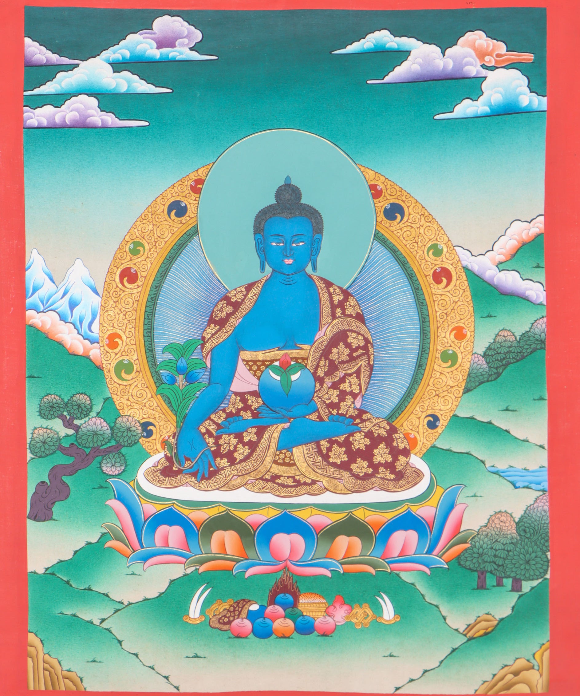 Medicine Buddha Thangka for   healing powers.