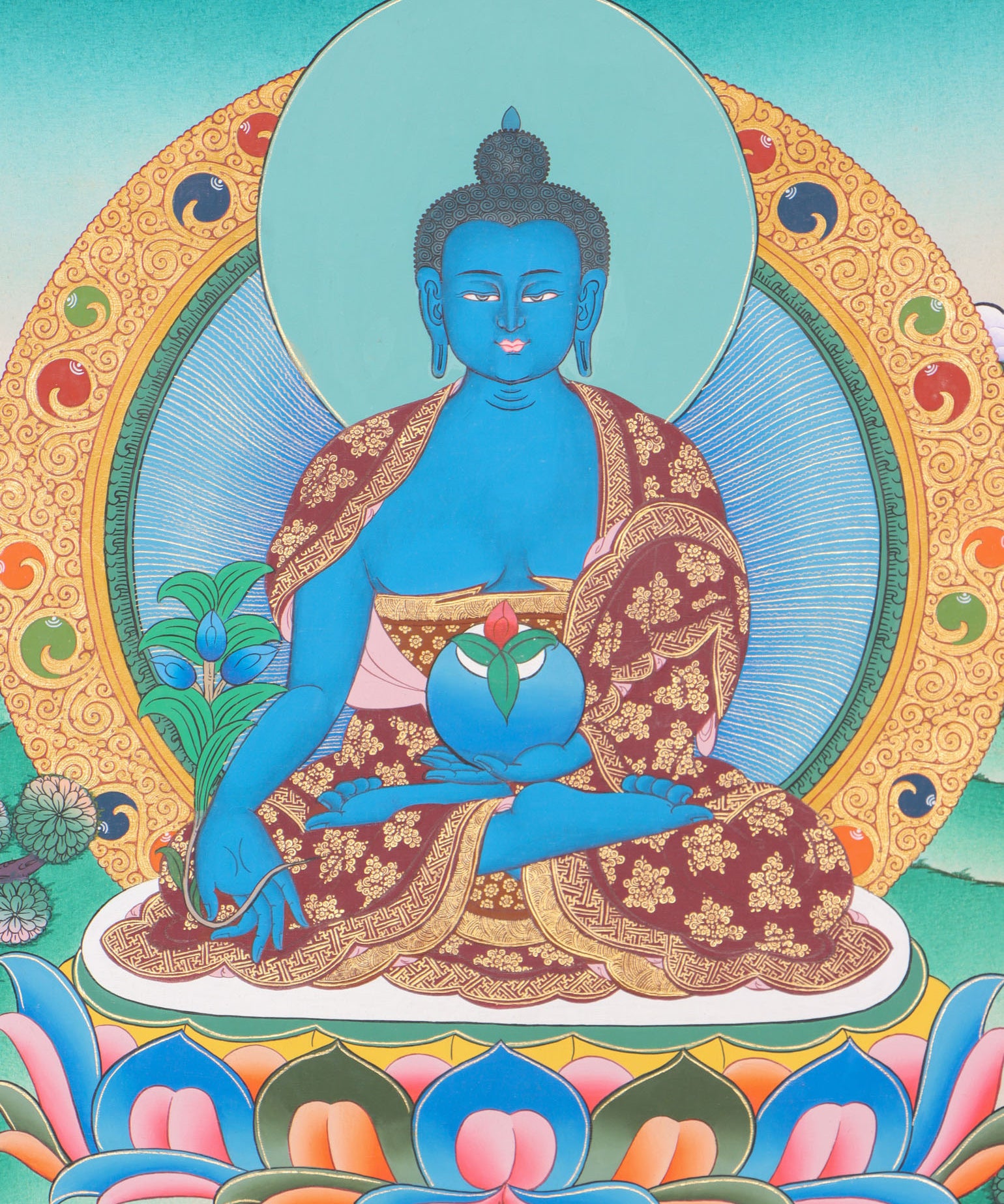 Medicine Buddha Thangka for healing powers.