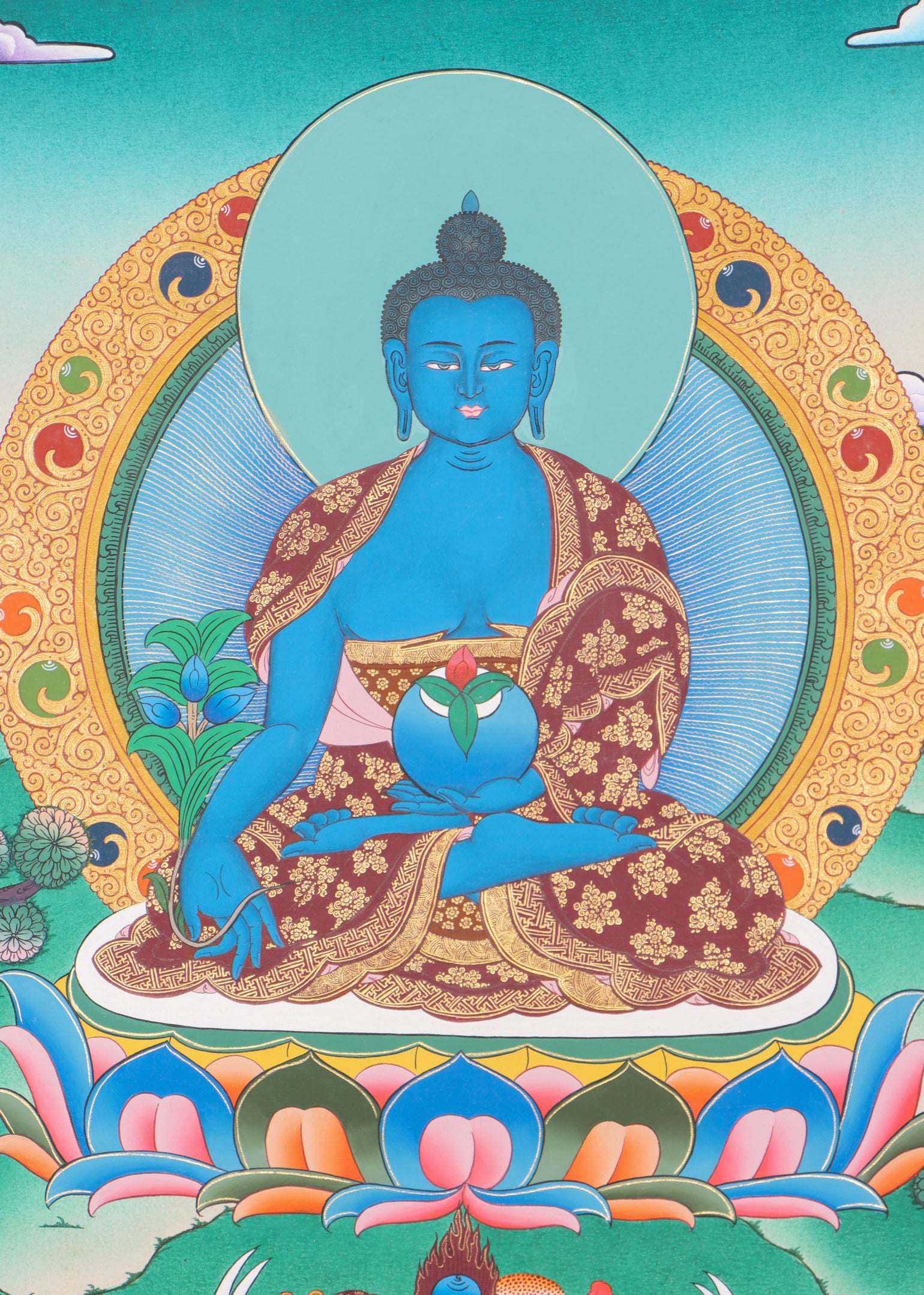 Medicine Buddha Thangka for healing powers.