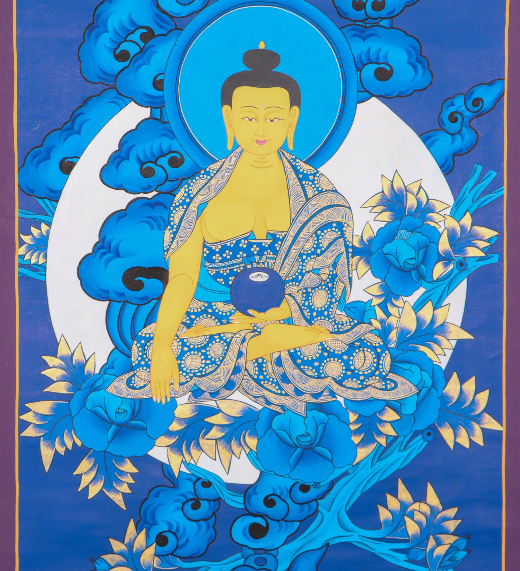 Shakyamuni Buddha Thangka for meditation and prayer.