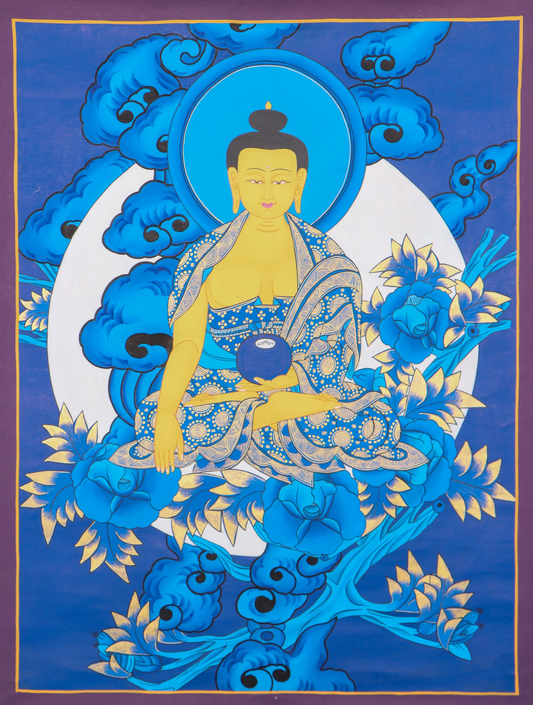 Shakyamuni Buddha Thangka for meditation and prayer.