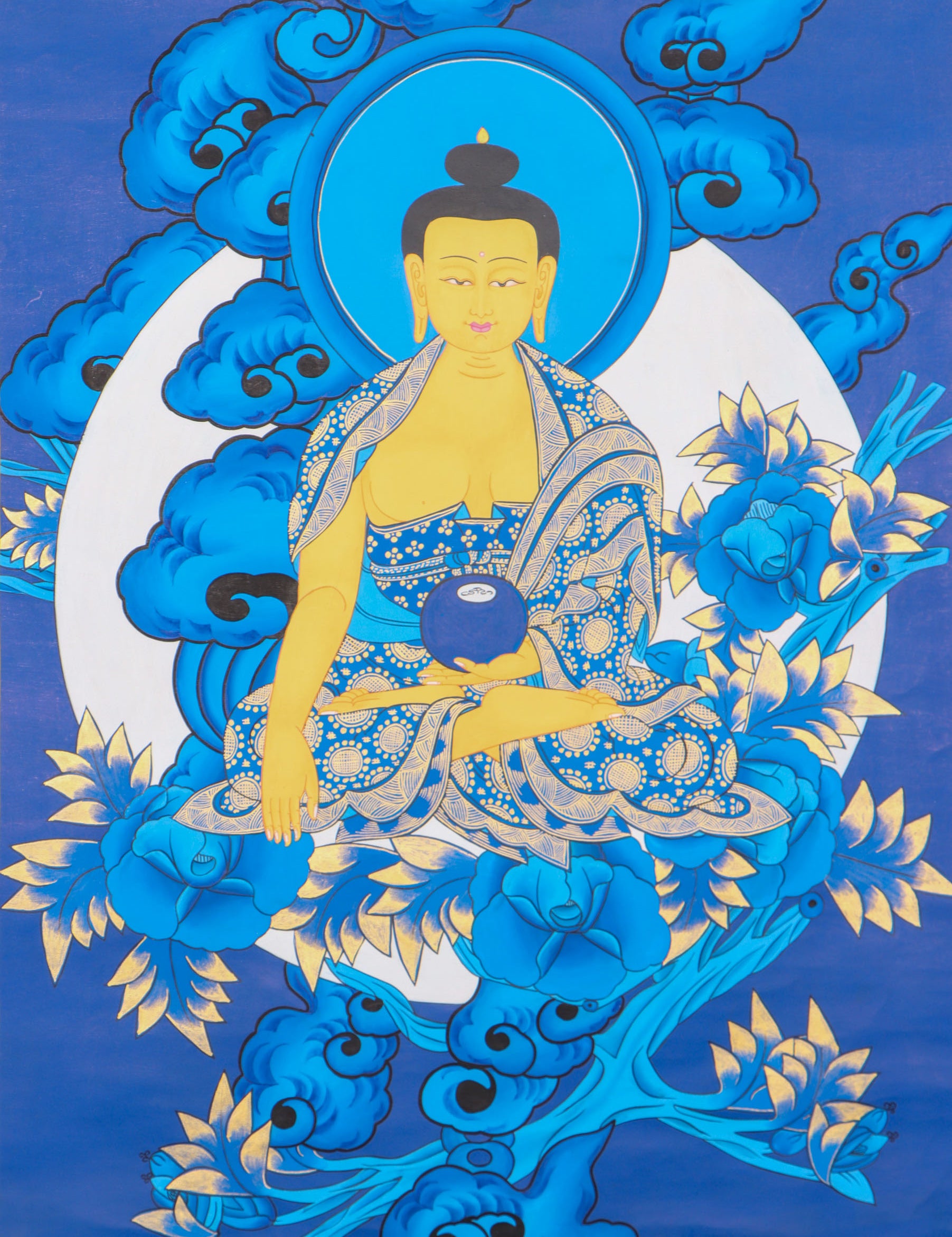 Shakyamuni Buddha Thangka for meditation and prayer.