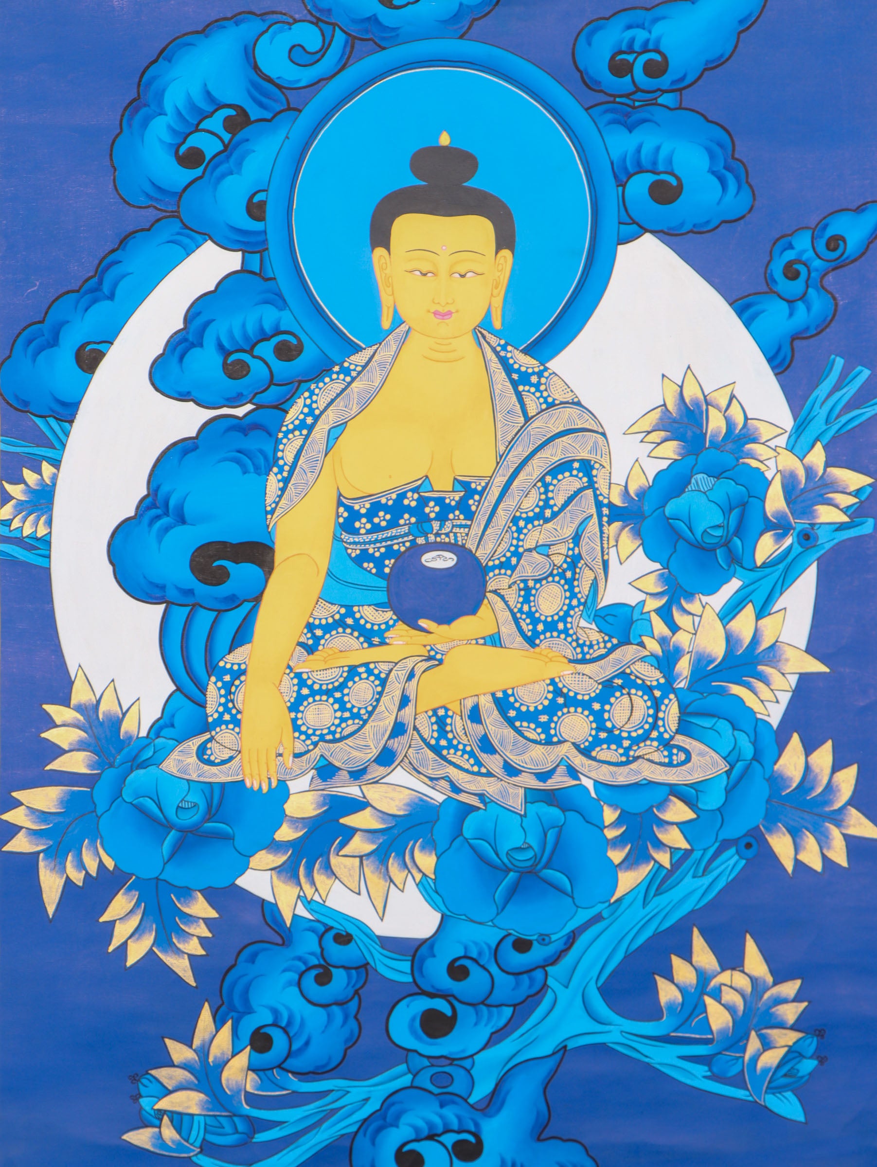 Shakyamuni Buddha Thangka for meditation and prayer.