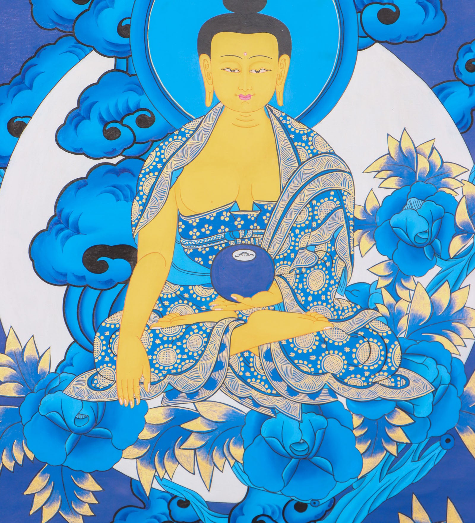 Shakyamuni Buddha Thangka for meditation and prayer.