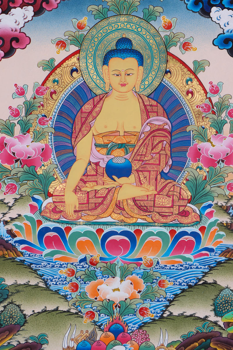 Enlightenment Buddha Thangka Painting for meditation and wall hanging home decor